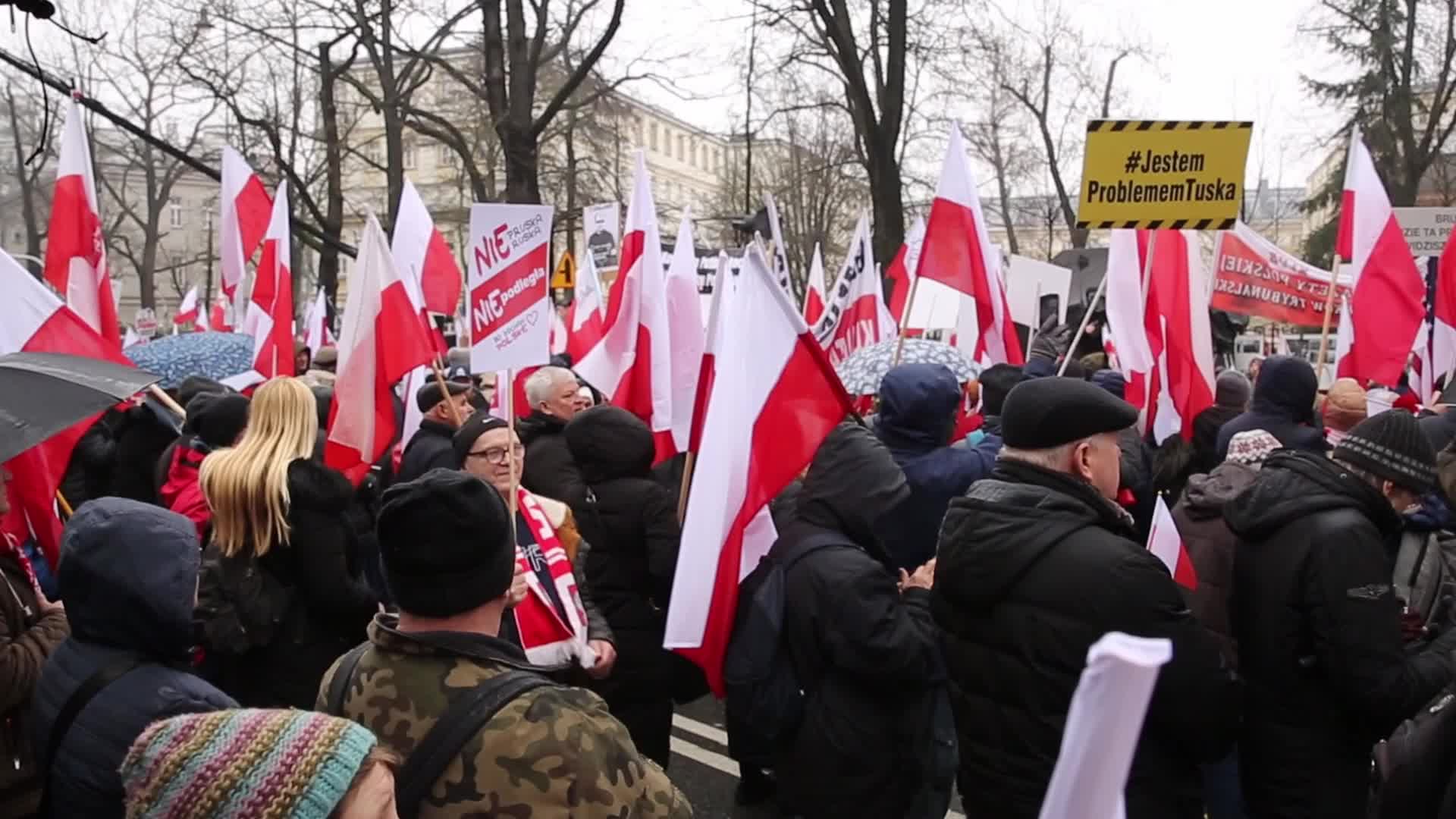 Anti-government protest in Warsaw, Poland