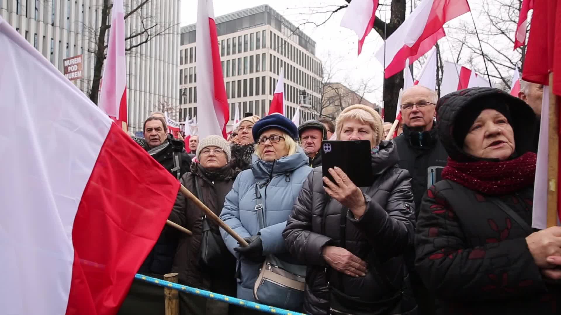 Anti-government protest in Warsaw, Poland