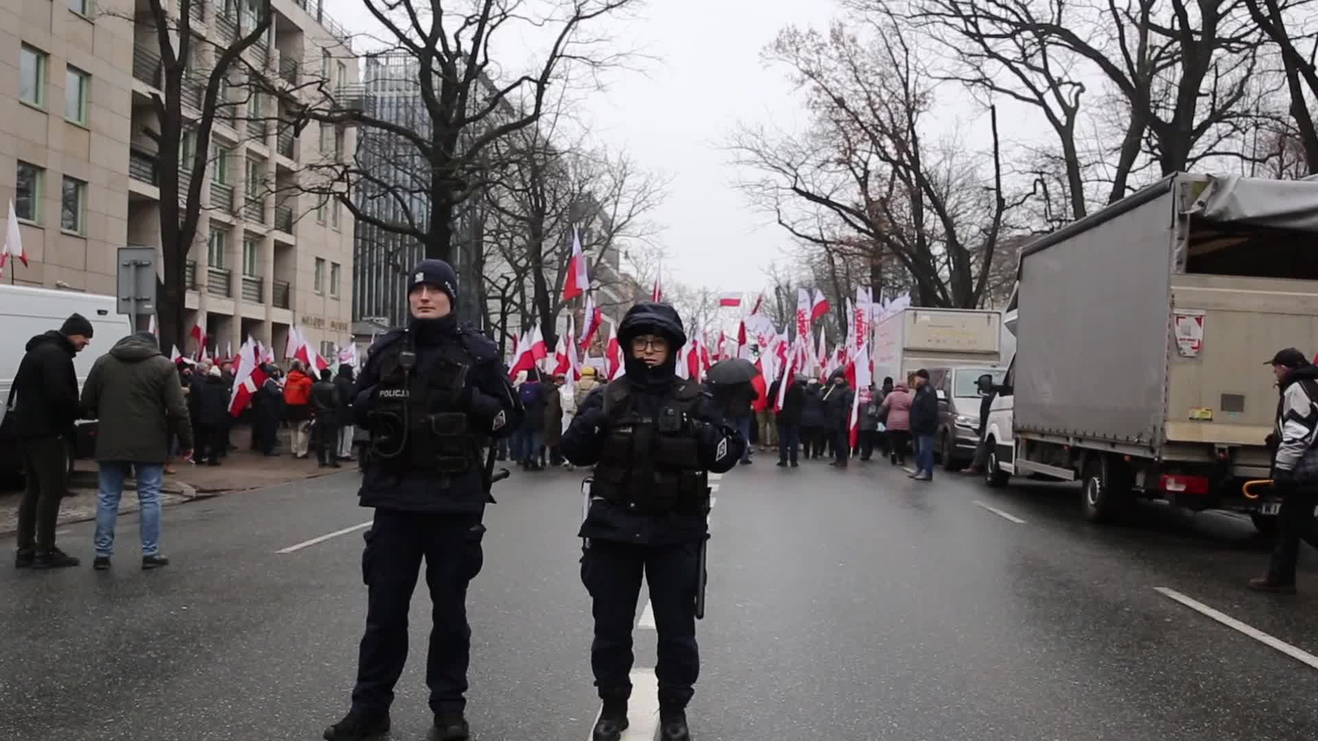Anti-government protest in Warsaw, Poland