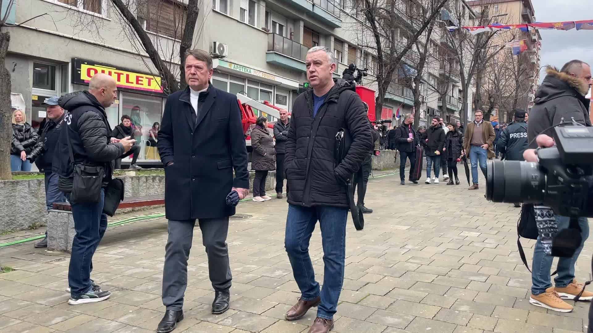 North Mitrovica, Kosovo - Demonstration against the ban of Serbian Dinar 