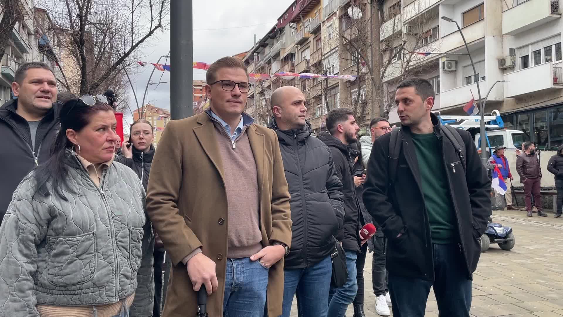 North Mitrovica, Kosovo - Demonstration against the ban of Serbian Dinar 