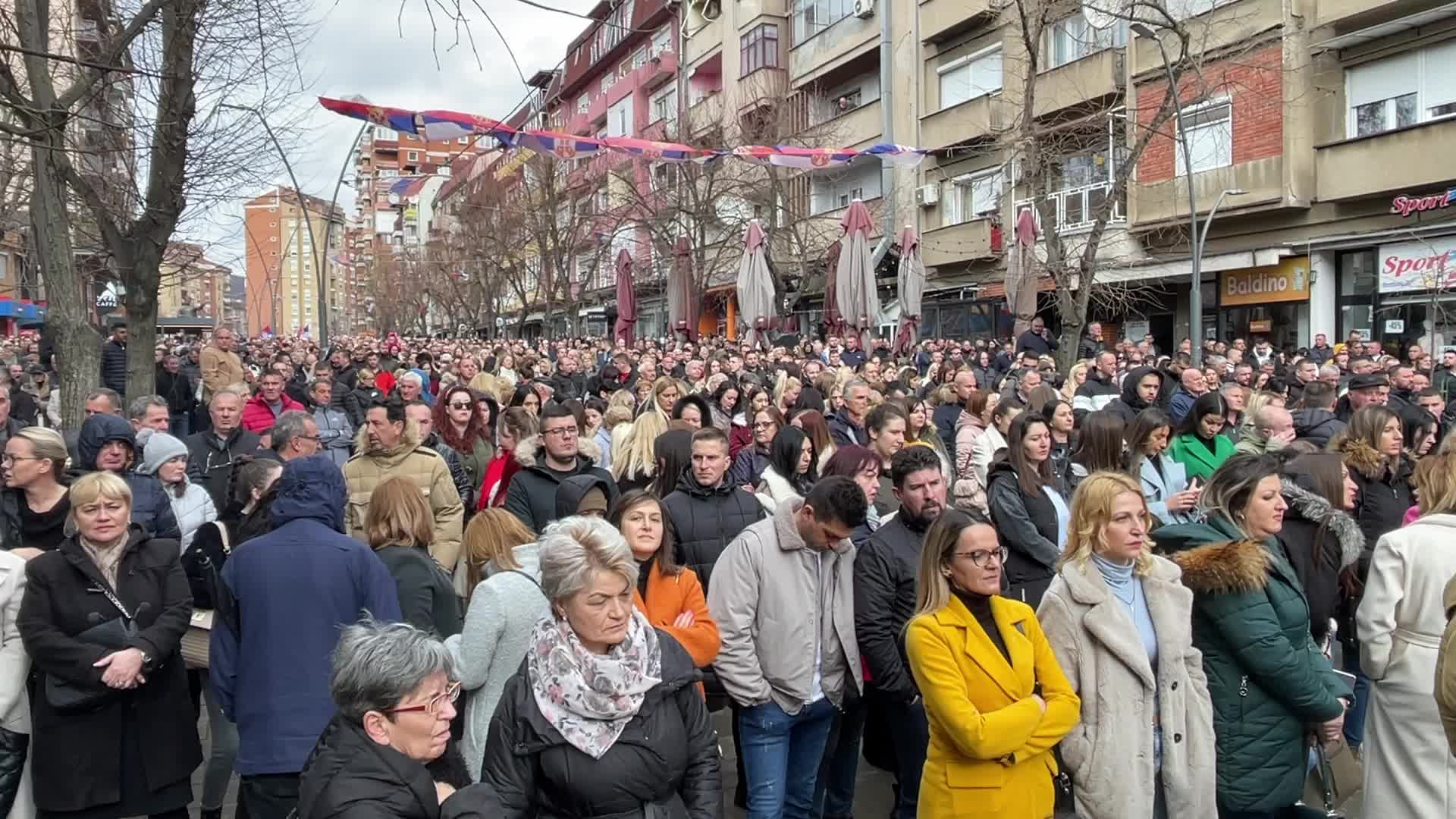 North Mitrovica, Kosovo - Demonstration against the ban of Serbian Dinar 