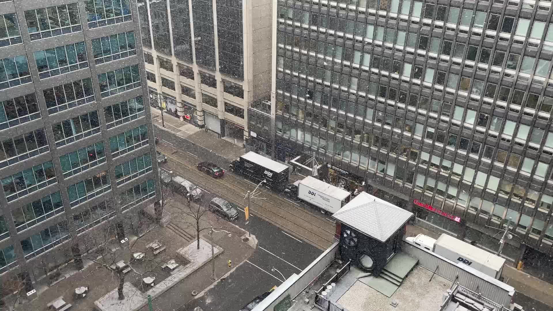Snowfall in Toronto, Canada