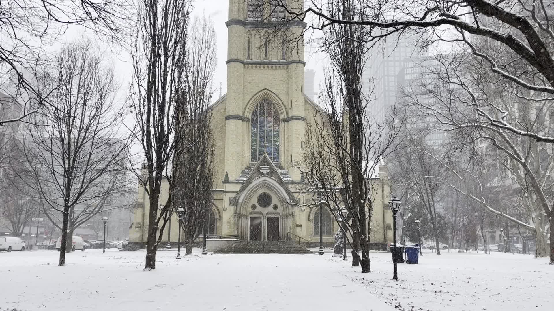 Snowfall in Toronto, Canada