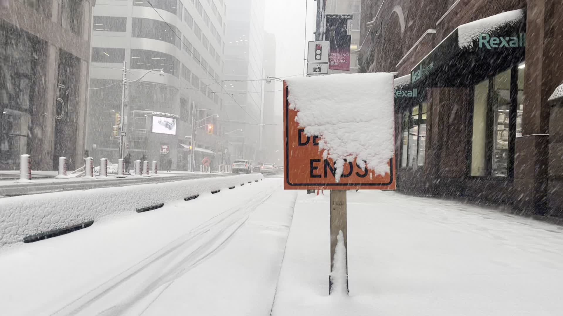 Snowfall in Toronto, Canada