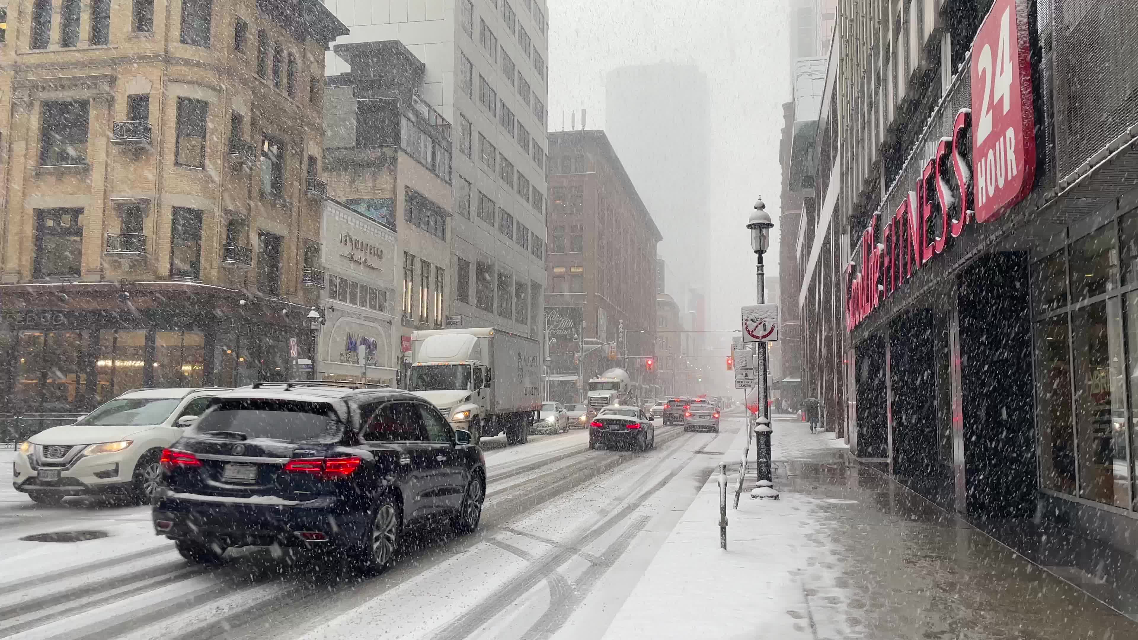 Snowfall in Toronto, Canada
