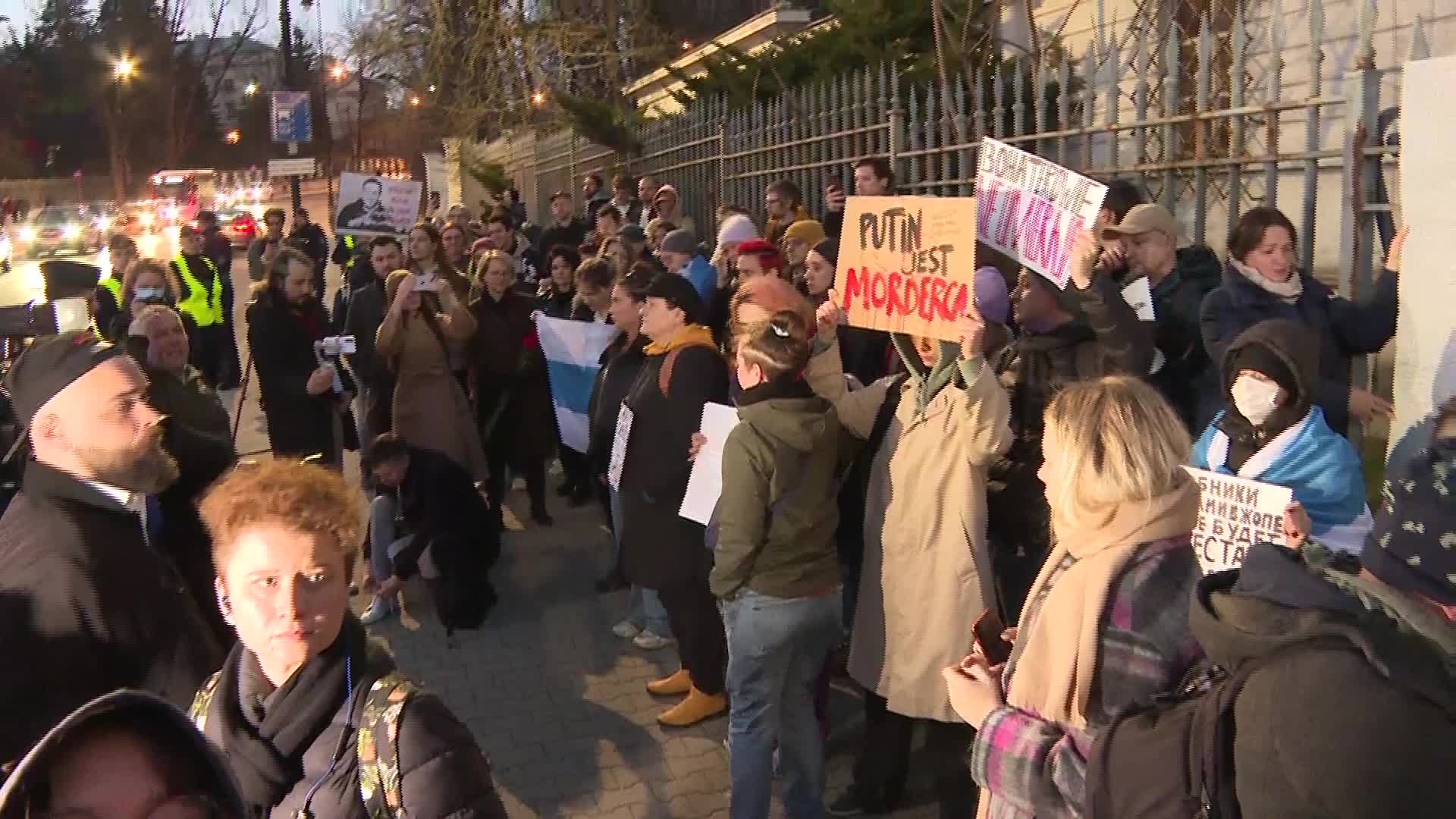 Russian Expats Rally In Warsaw After Navalny's Death