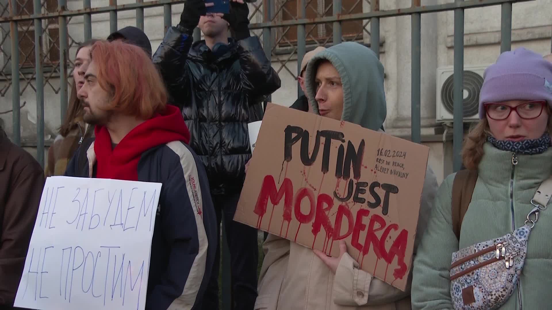Russian Expats Rally In Warsaw After Navalny's Death