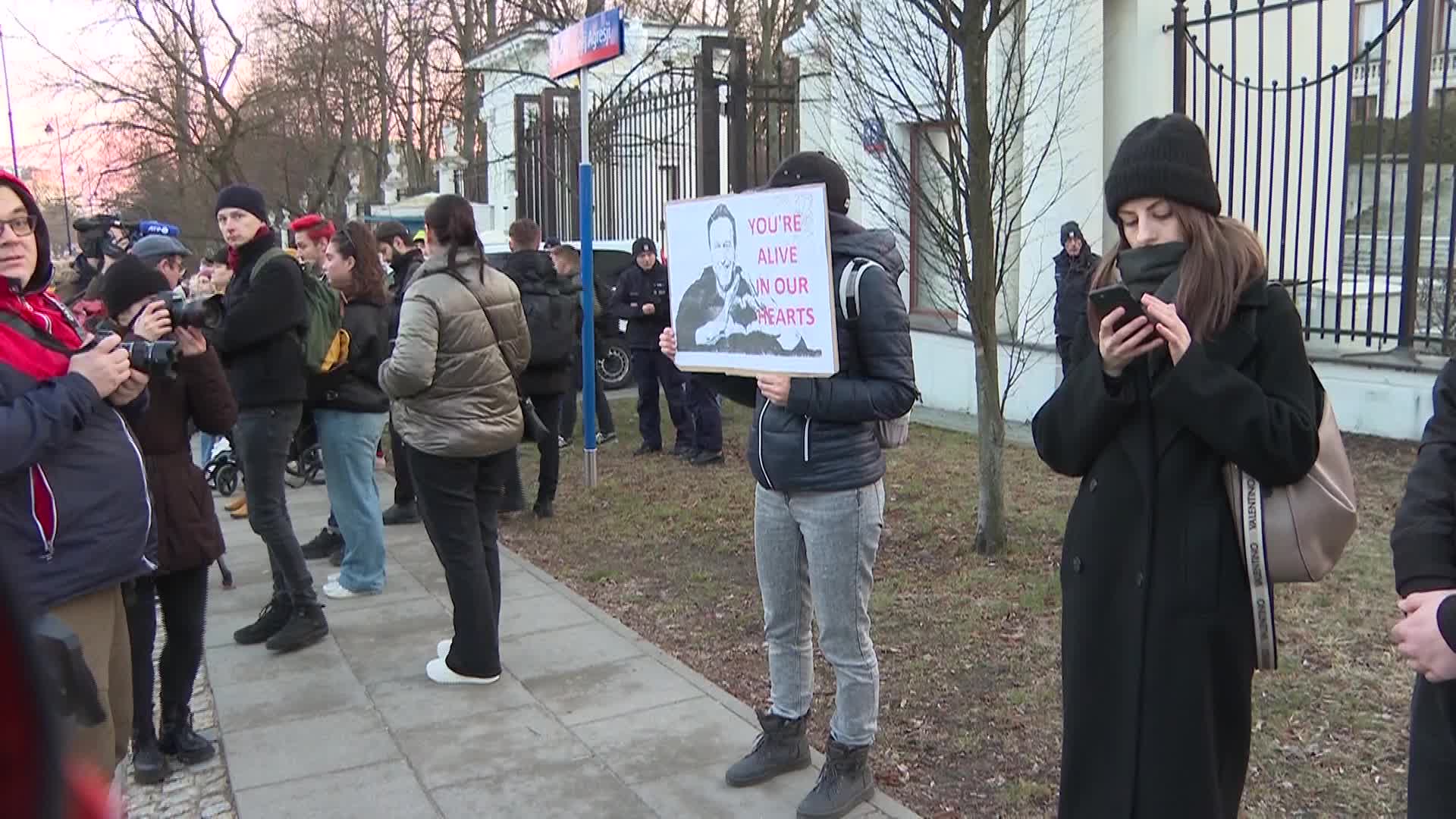 Russian Expats Rally In Warsaw After Navalny's Death