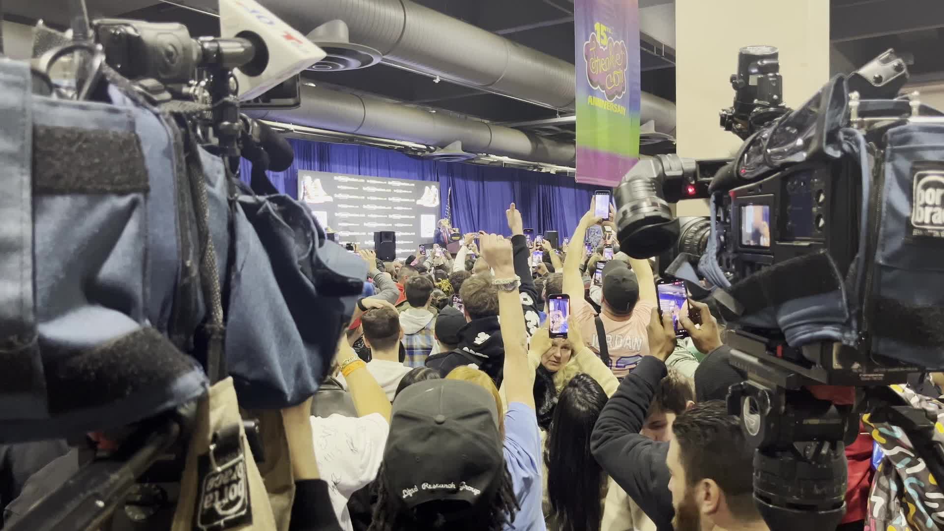 Trump Speaks at Sneaker Con in Philadelphia
