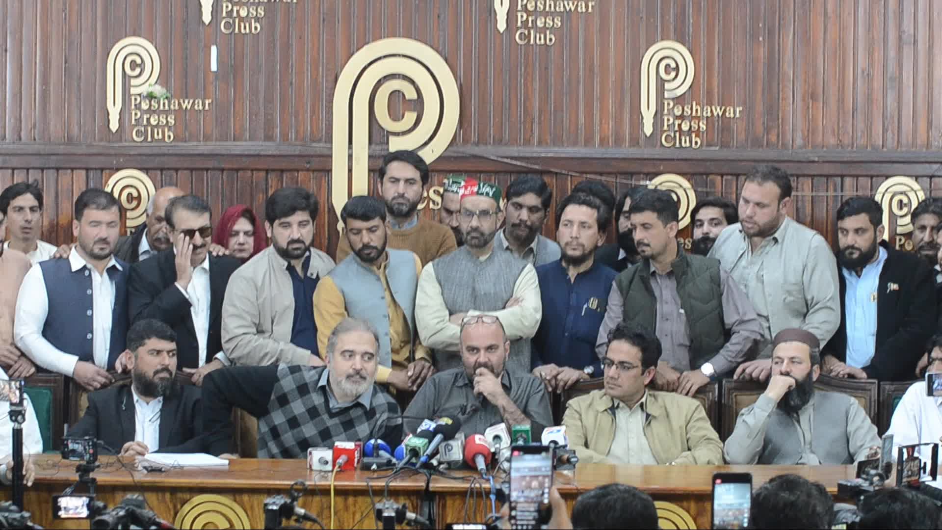 Taimur Khan Jhagra holds a press conference on alleged rigging in general elections in Pakistan 