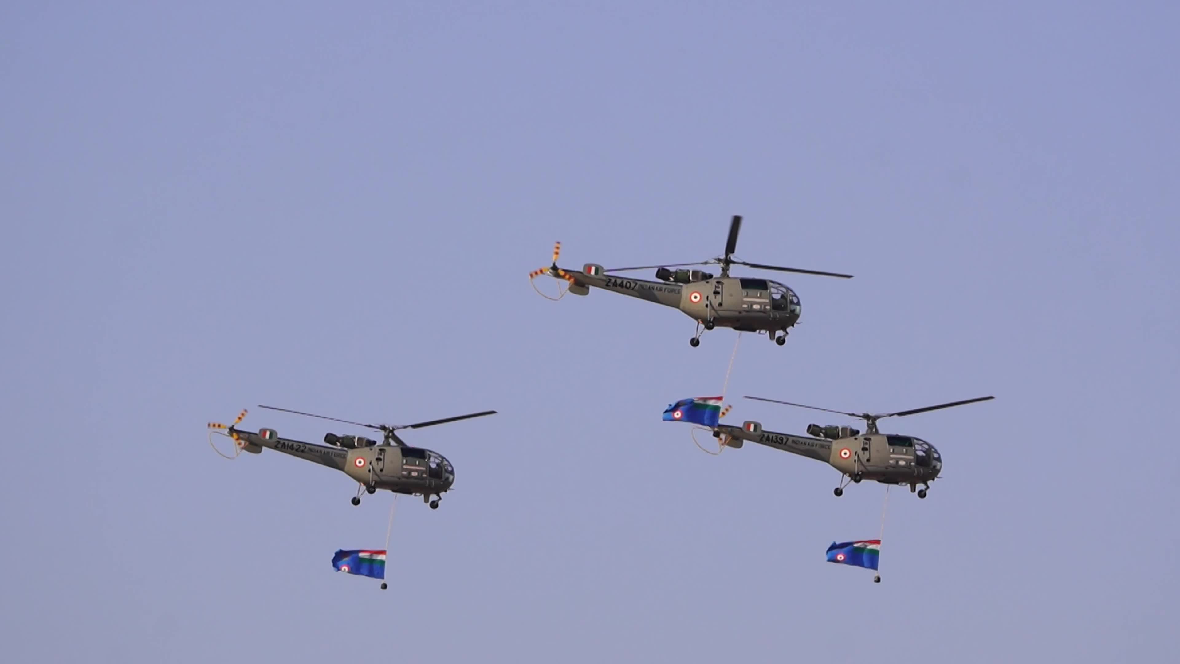 Indian Air Force (IAF) personnel at fire-power demonstration Vayu Shakti 2024