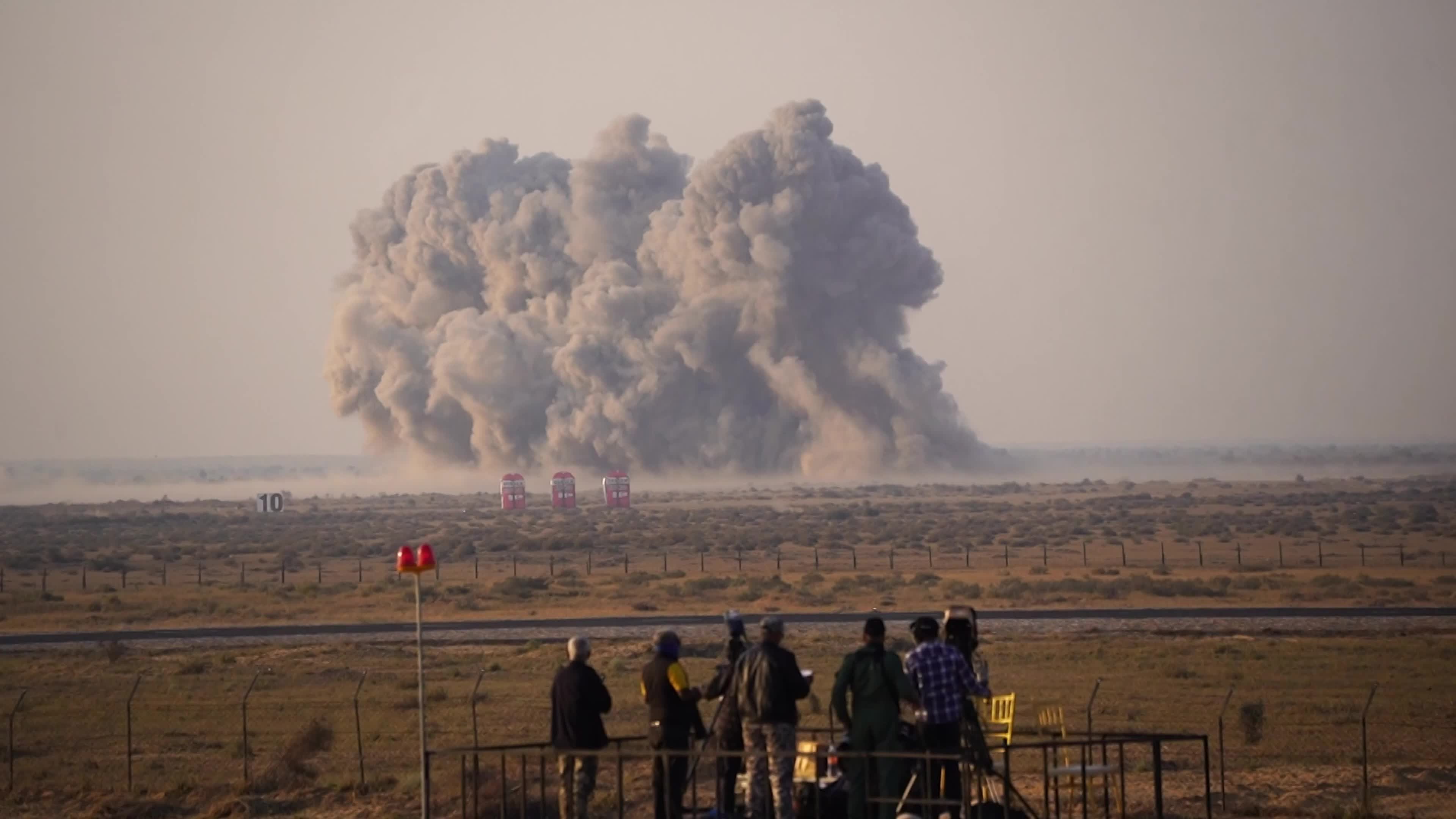 Indian Air Force (IAF) personnel at fire-power demonstration Vayu Shakti 2024