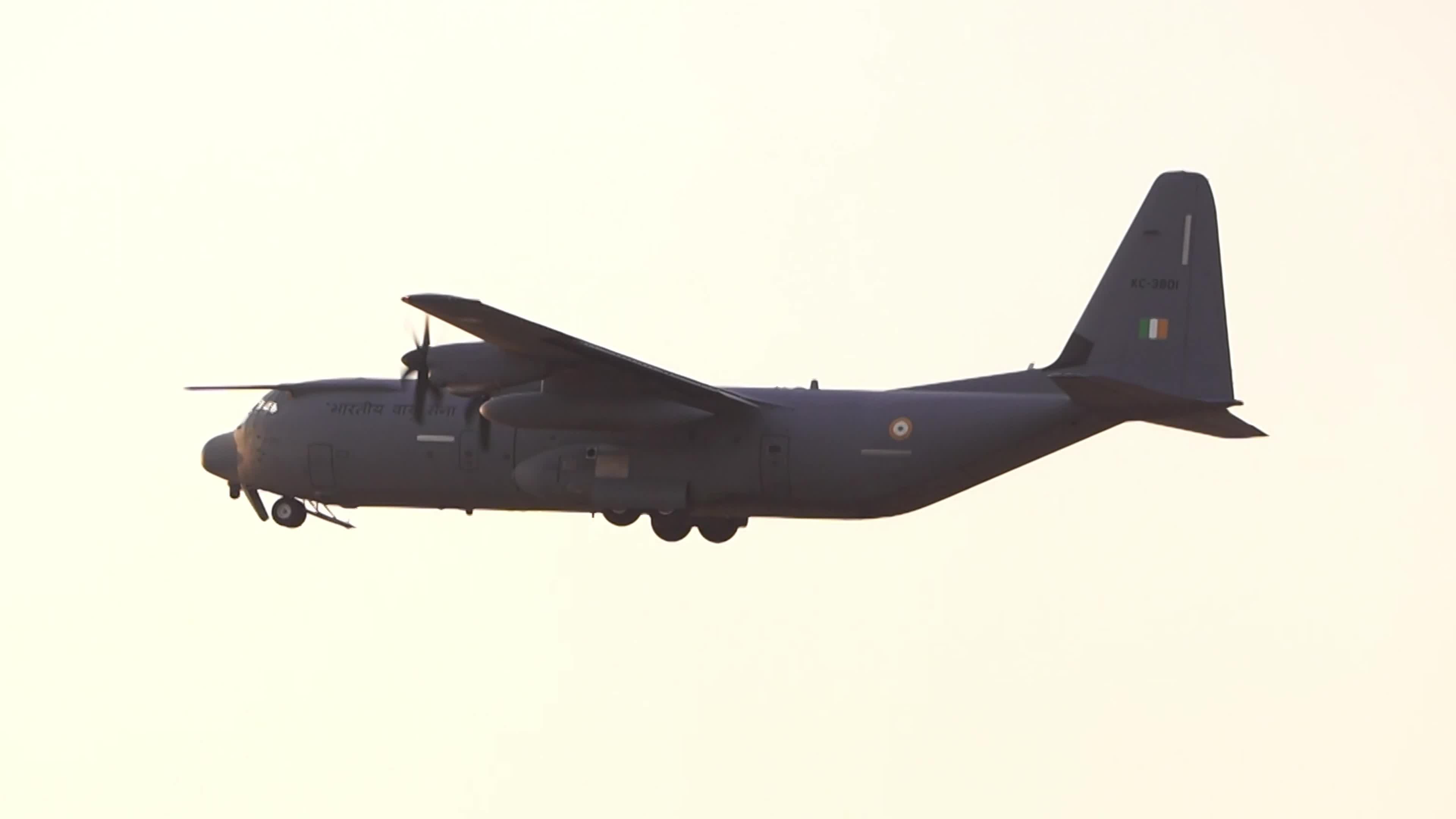 Indian Air Force (IAF) personnel at fire-power demonstration Vayu Shakti 2024