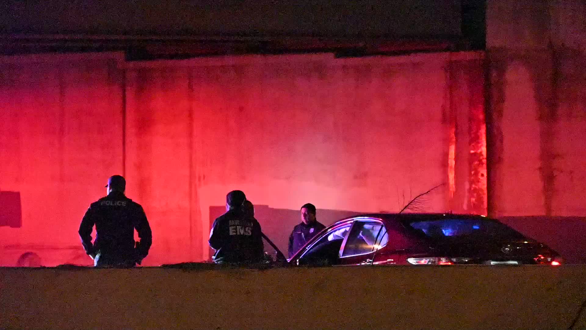 Authorities Work At The Scene Of A Motor Vehicle Accident In Fair Lawn New Jersey
