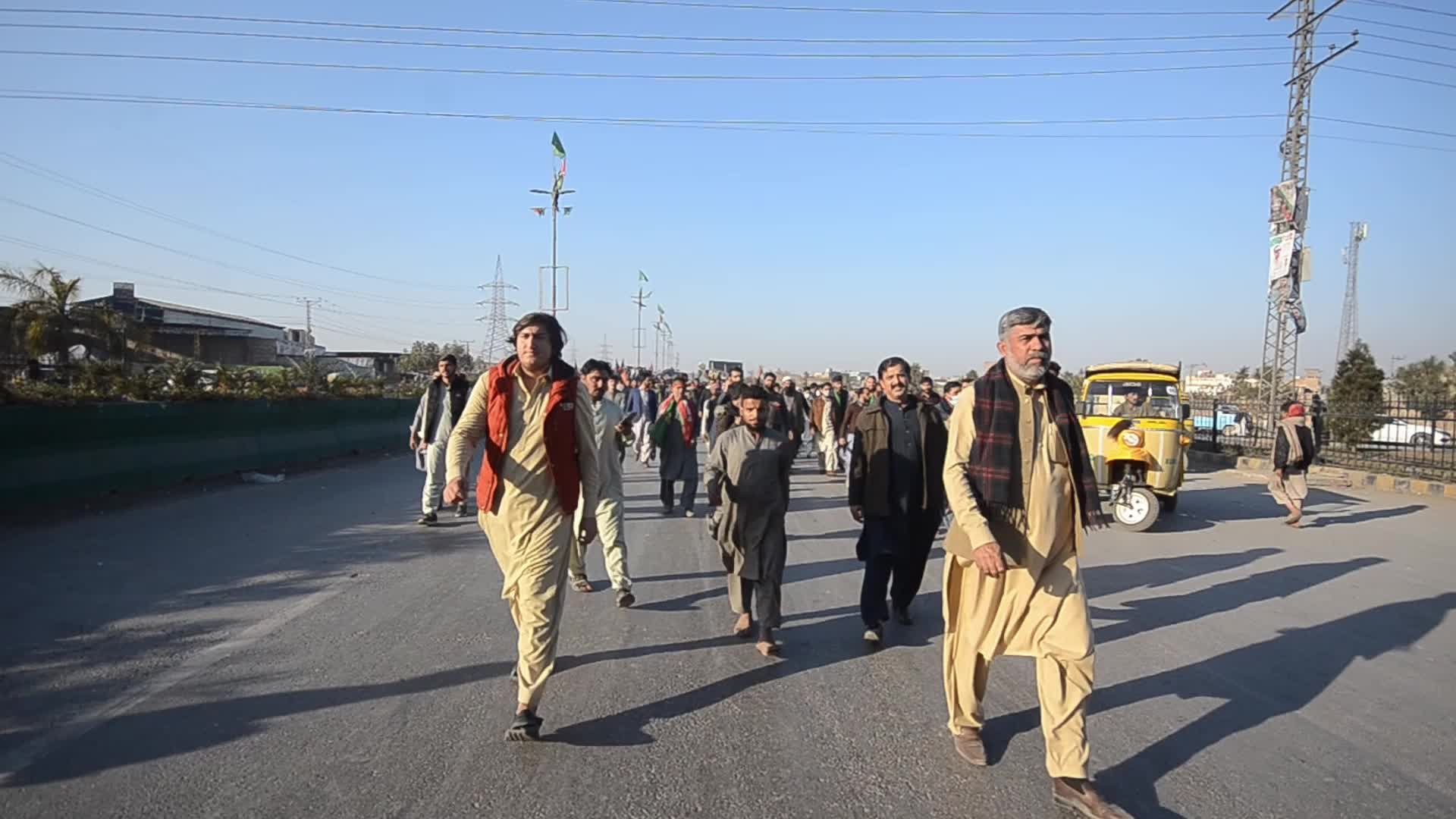 Supporters of Imran Khan's PTI party protest against alleged rigging in general elections in Peshawar 