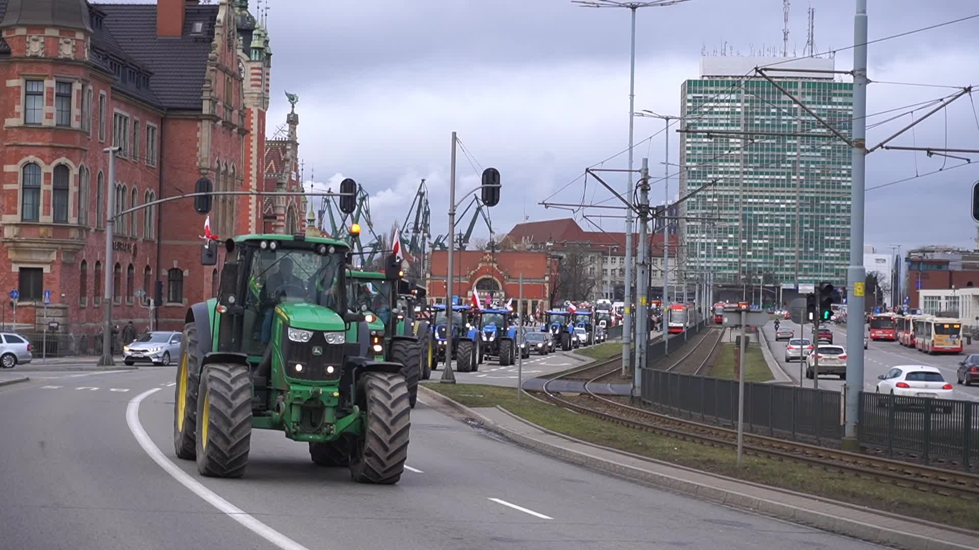 Farmers Block Roads In Gdansk, Poland