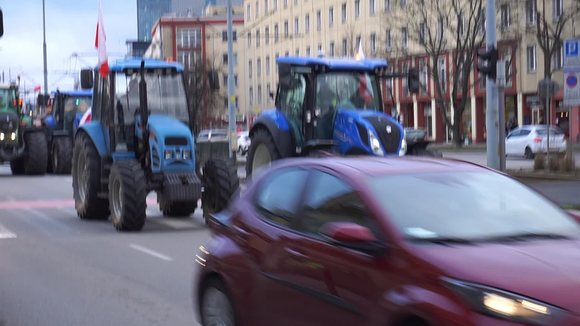 Farmers Block Roads In Gdansk, Poland