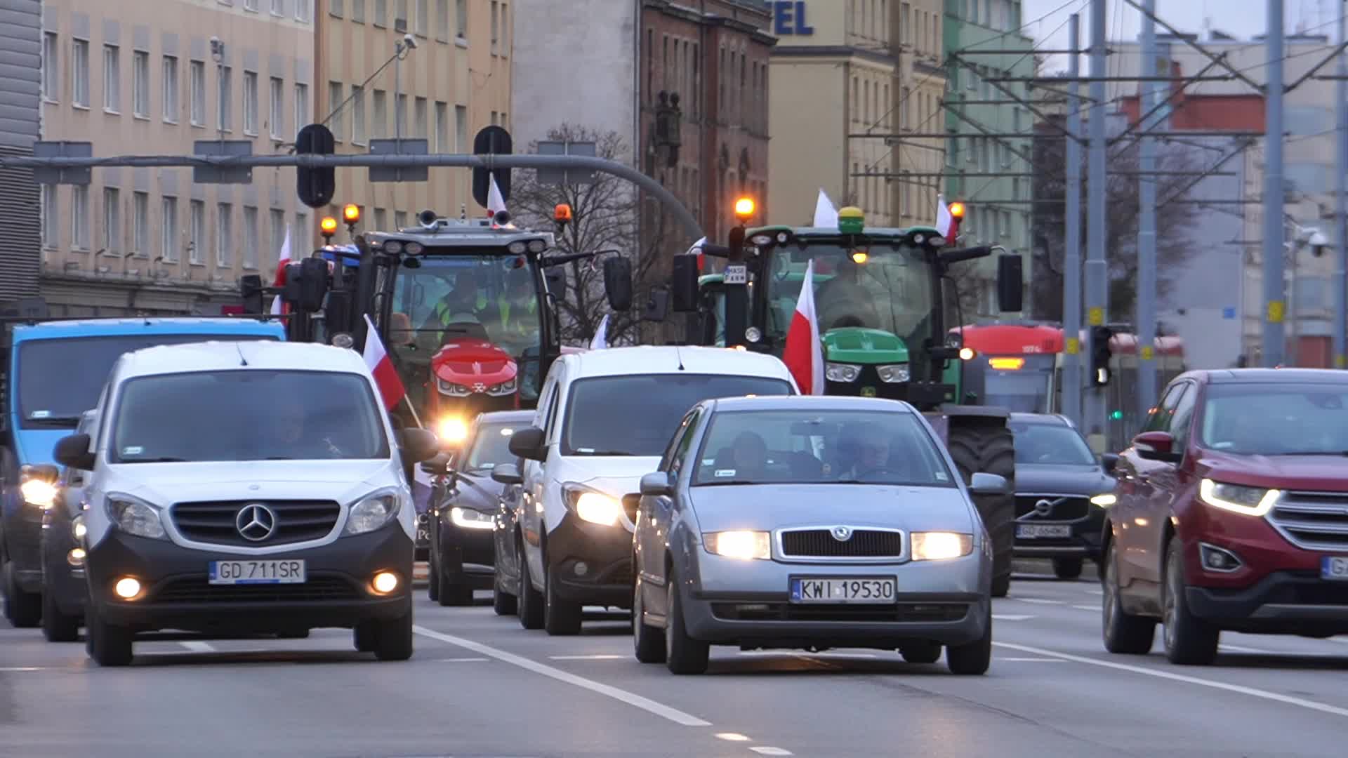Farmers Block Roads In Gdansk, Poland
