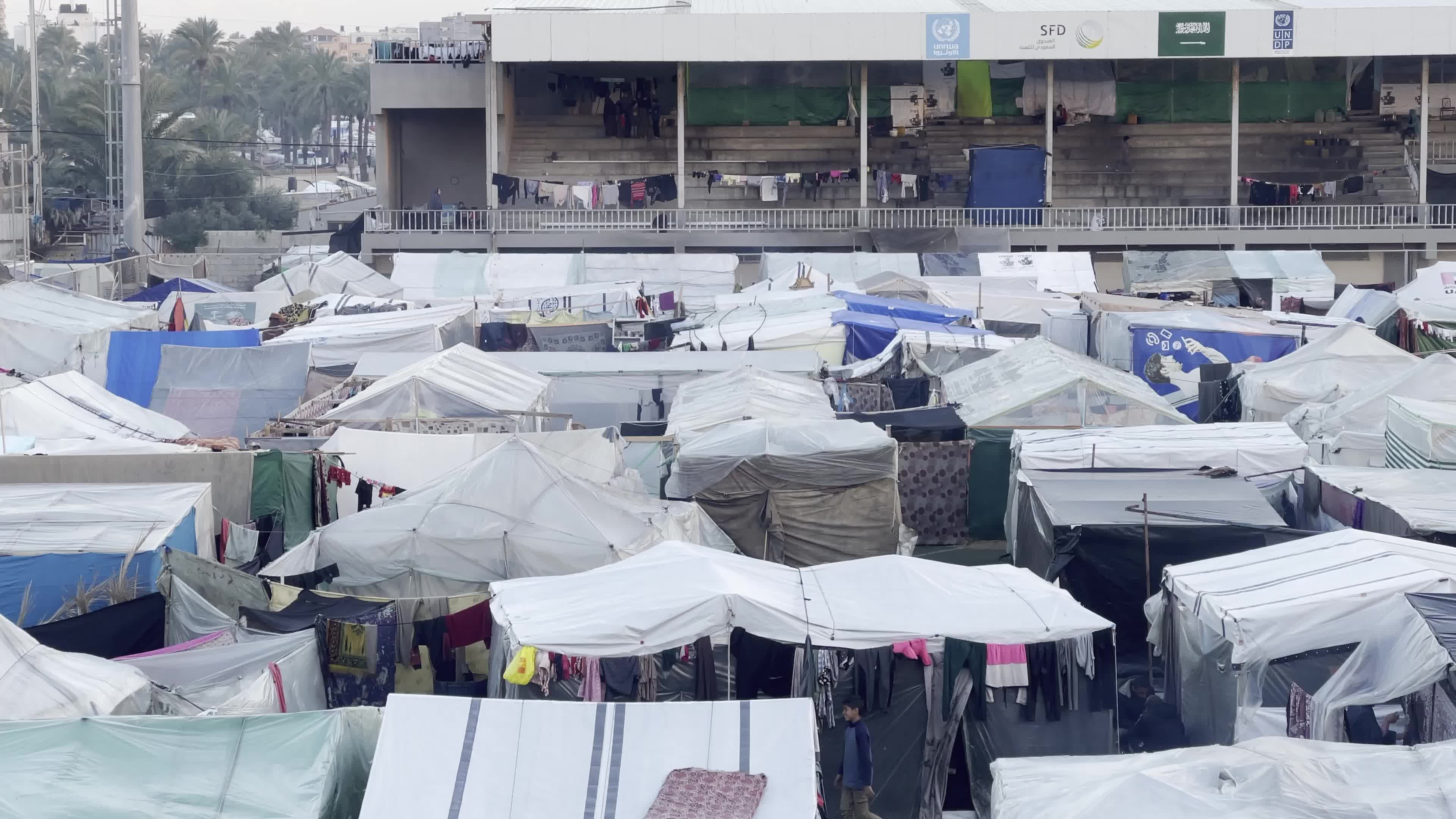 Makeshift Camp in Gaza Amid Hamas-Israel Conflict