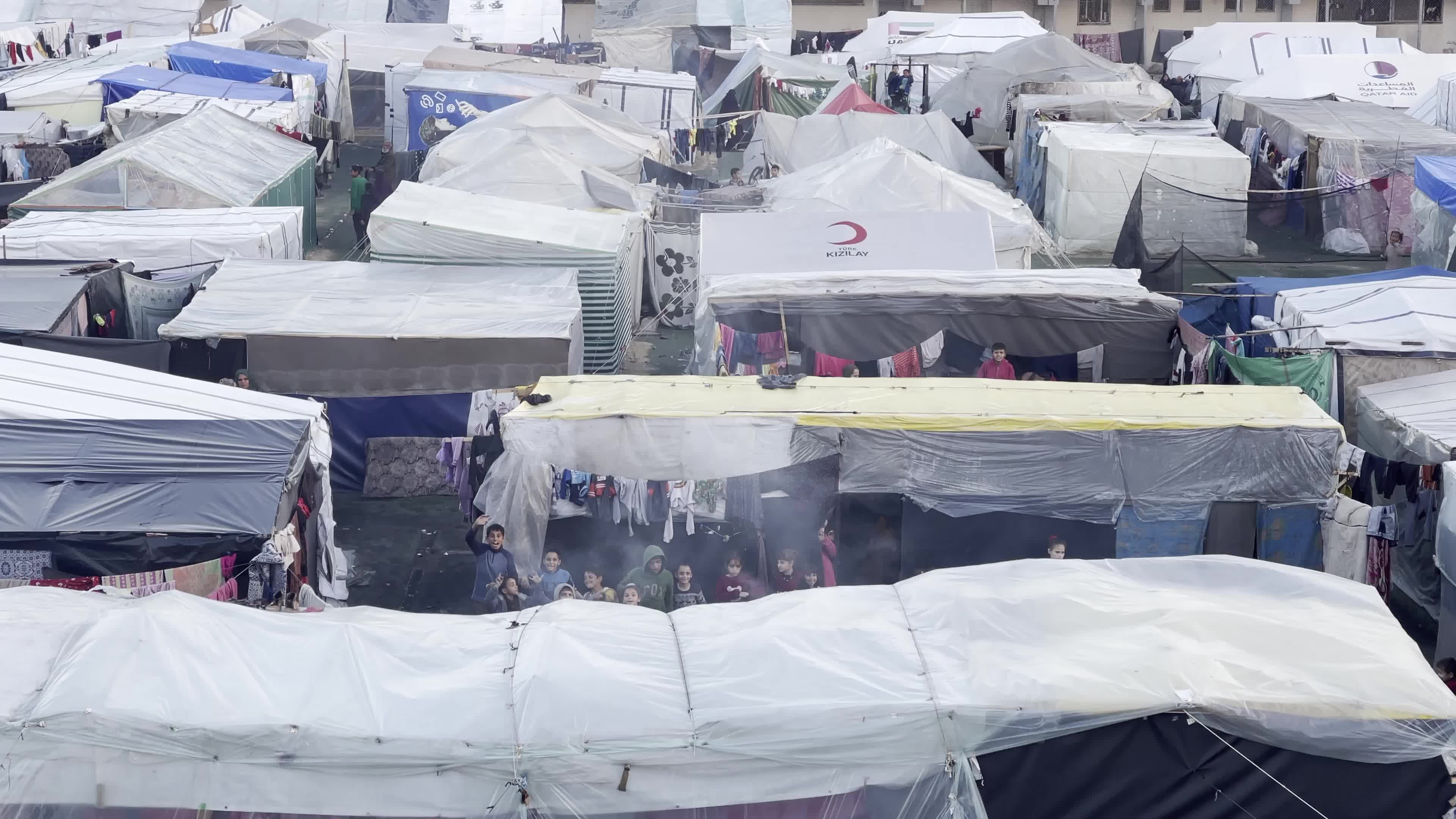 Makeshift Camp in Gaza Amid Hamas-Israel Conflict