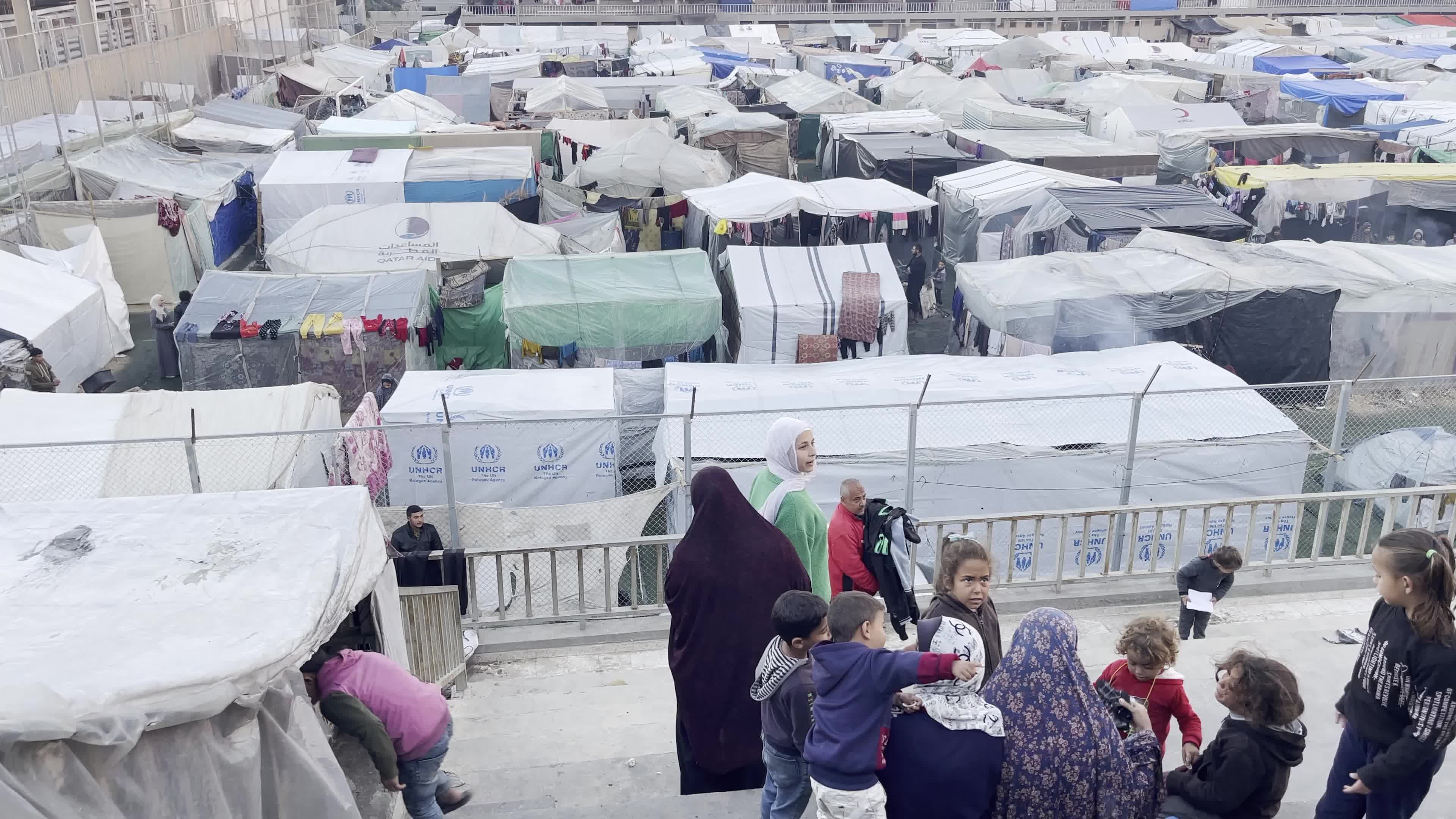 Makeshift Camp in Gaza Amid Hamas-Israel Conflict