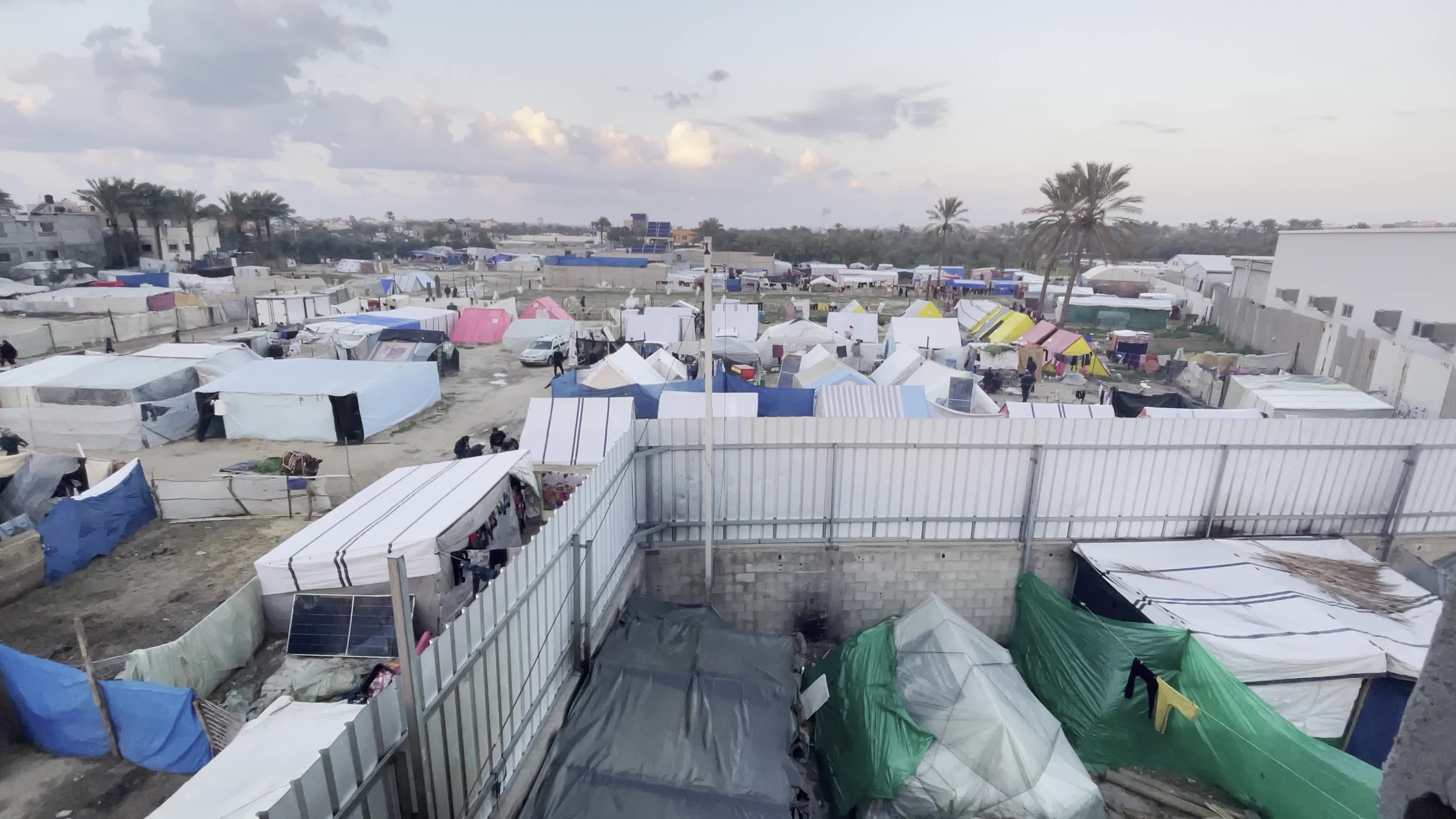 Makeshift Camp in Gaza Amid Hamas-Israel Conflict