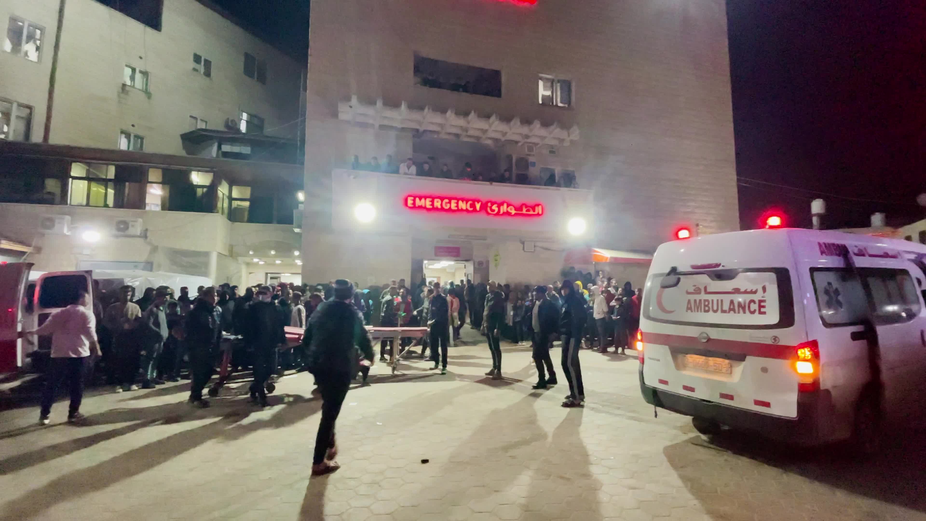 Palestinians Rush Injured to Hospital Amid Ongoing Conflict with Hamas