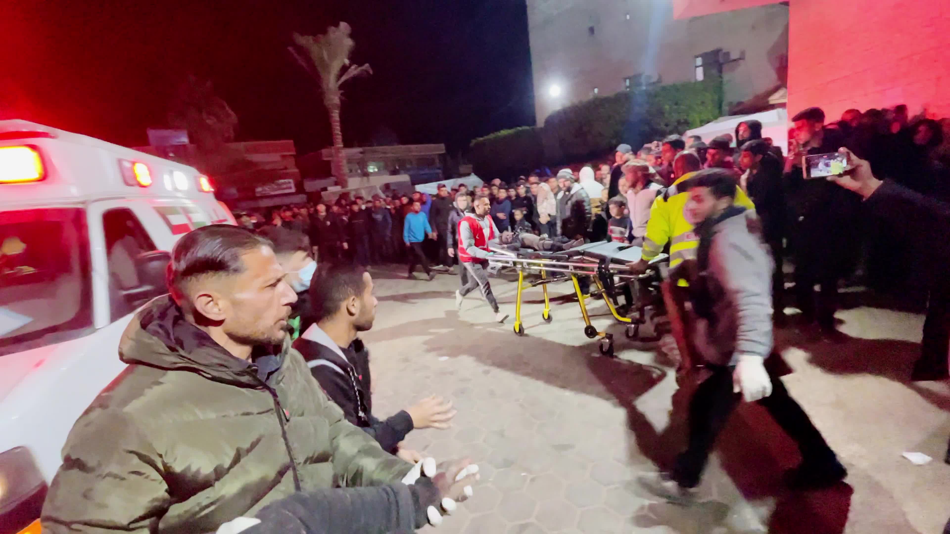 Palestinians Rush Injured to Hospital Amid Ongoing Conflict with Hamas