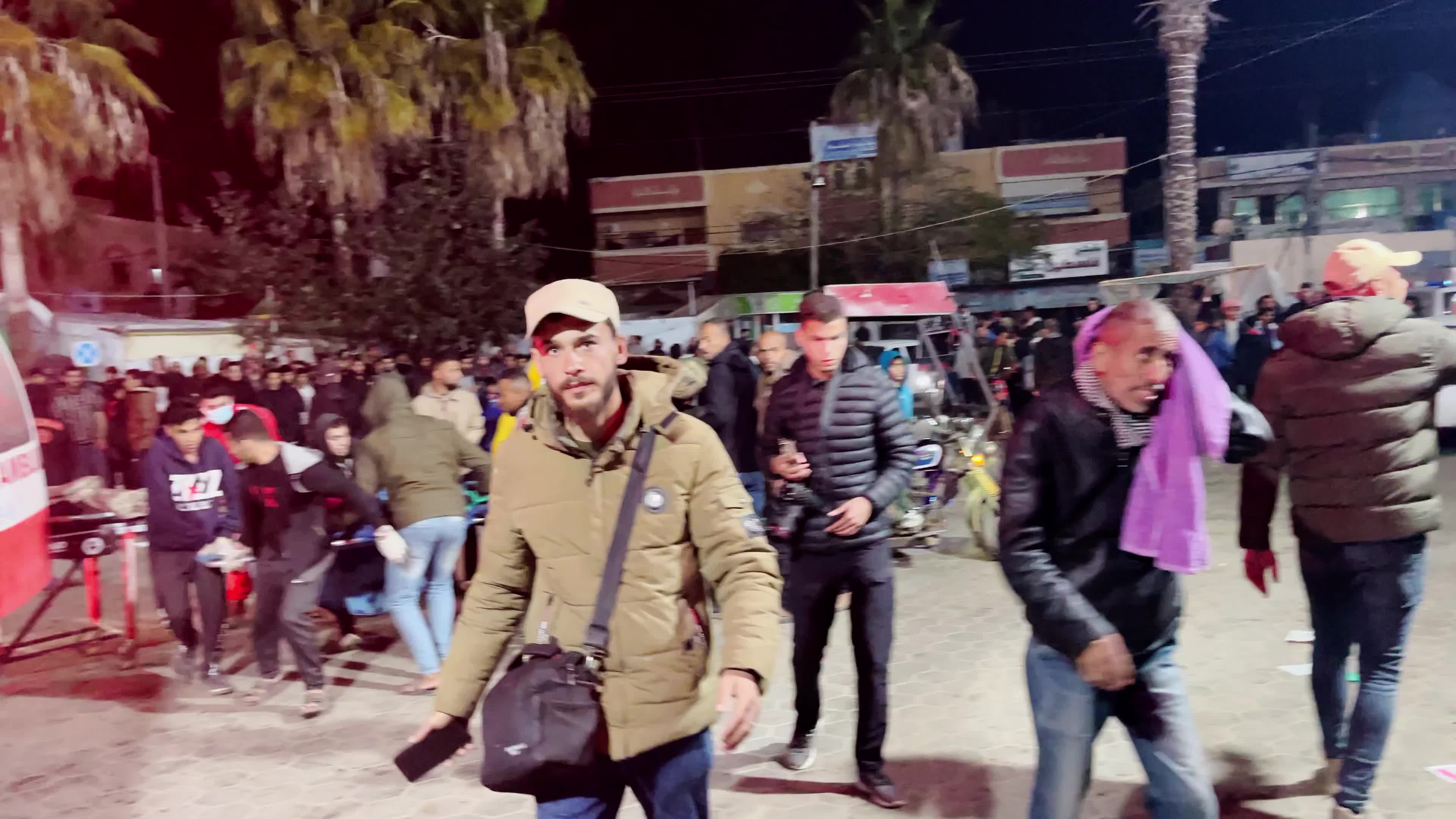 Palestinians Rush Injured to Hospital Amid Ongoing Conflict with Hamas