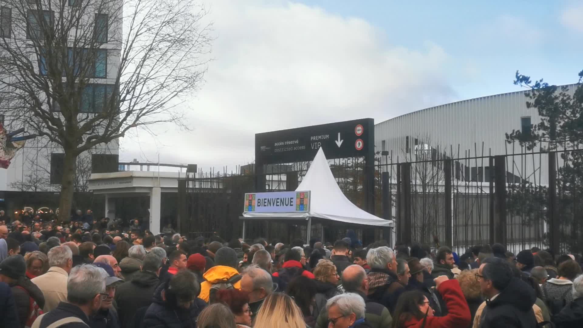 Protest agains Emmanuel Macron's visit during 60th International Agriculture Fair 