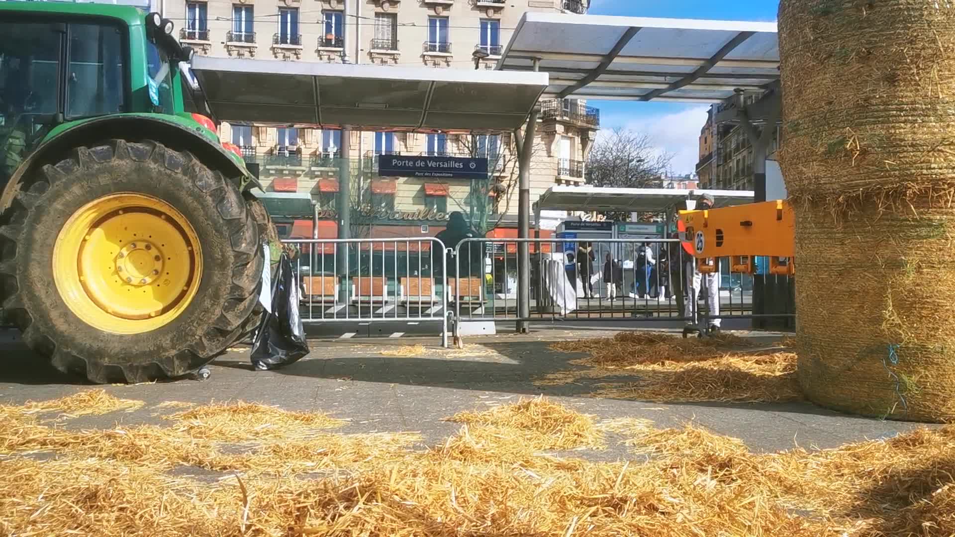 Protest agains Emmanuel Macron's visit during 60th International Agriculture Fair 