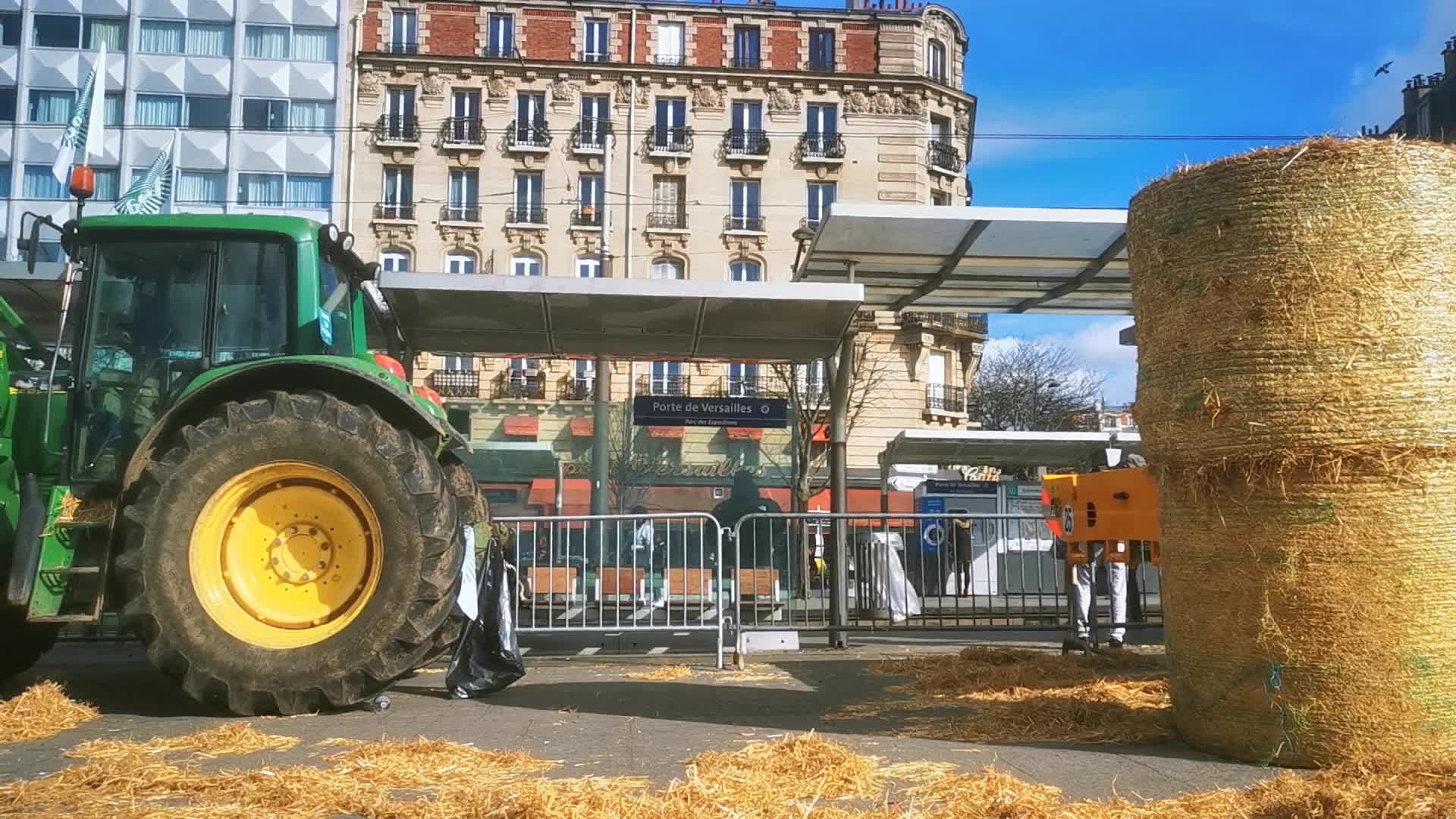 Protest agains Emmanuel Macron's visit during 60th International Agriculture Fair 