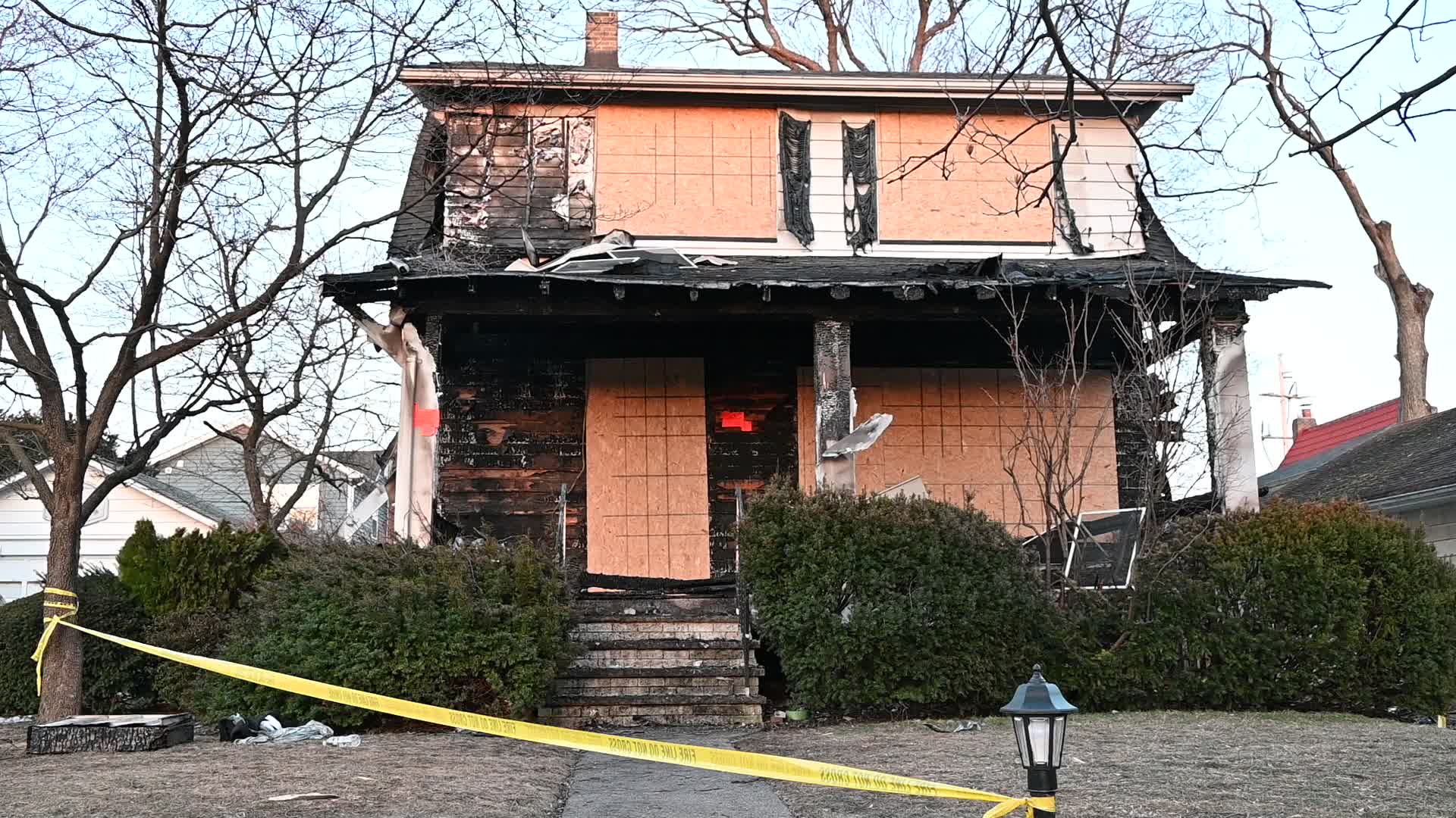 Aftermath Of Three-Alarm Fire At House In Fair Lawn New Jersey