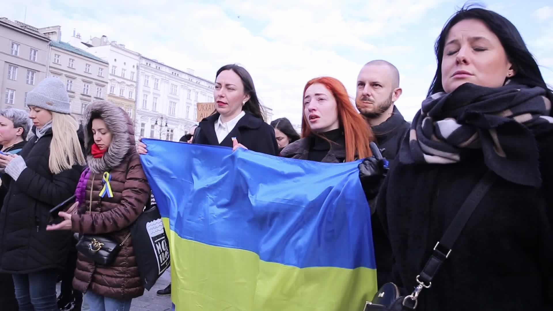 March of support on Second Anniversary of Russian Invasion on Ukraine in Krakow