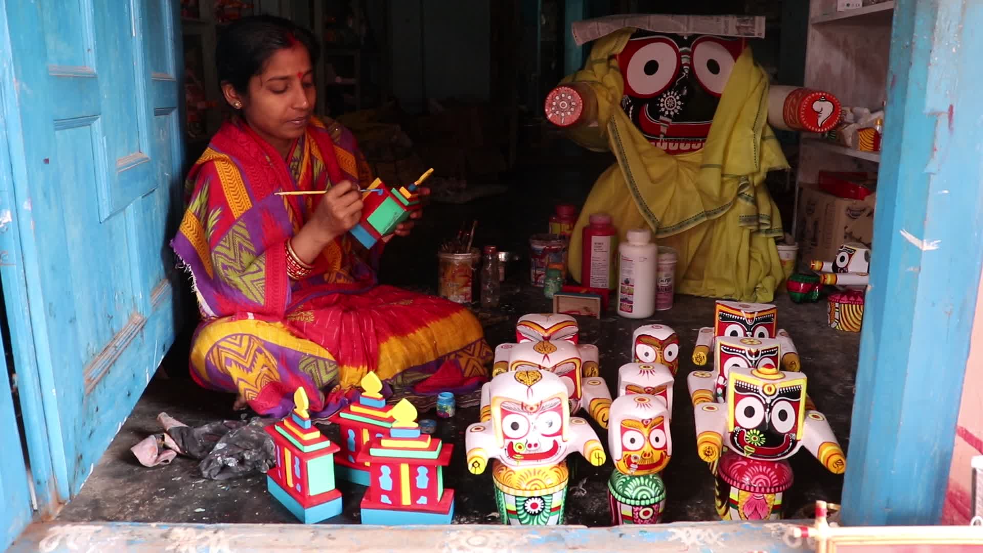 Raghurajpur heritage handicraft village in Odisha , India.