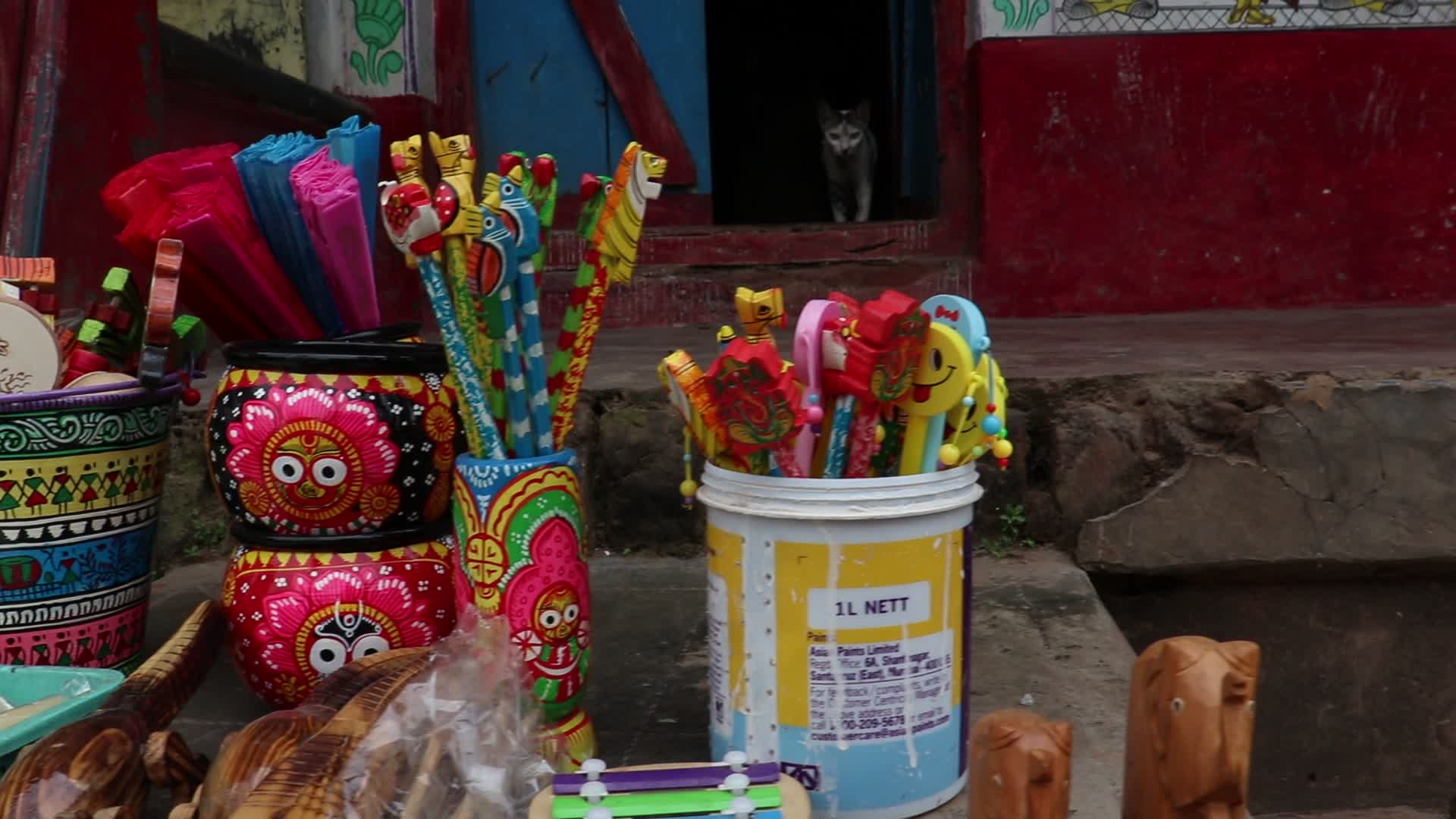 Raghurajpur heritage handicraft village in Odisha , India.