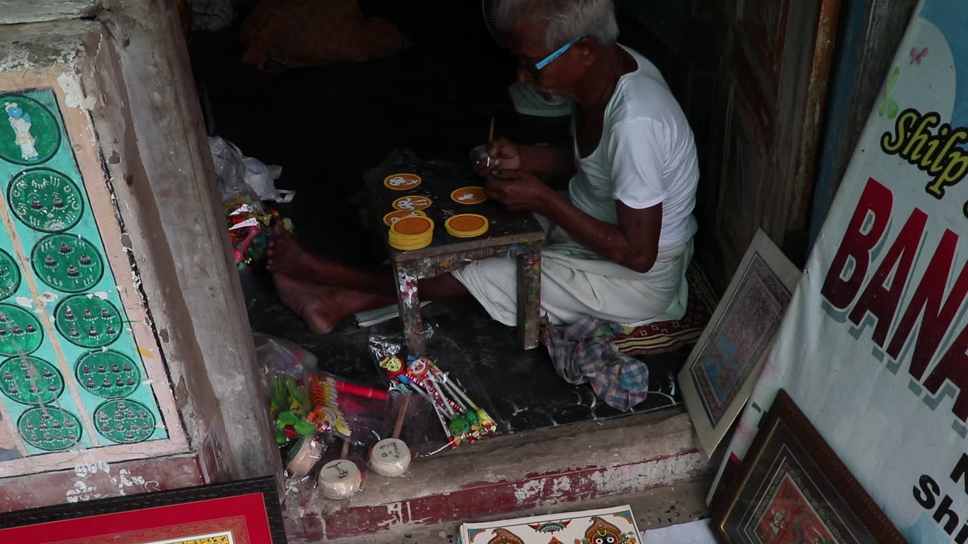 Raghurajpur heritage handicraft village in Odisha , India.