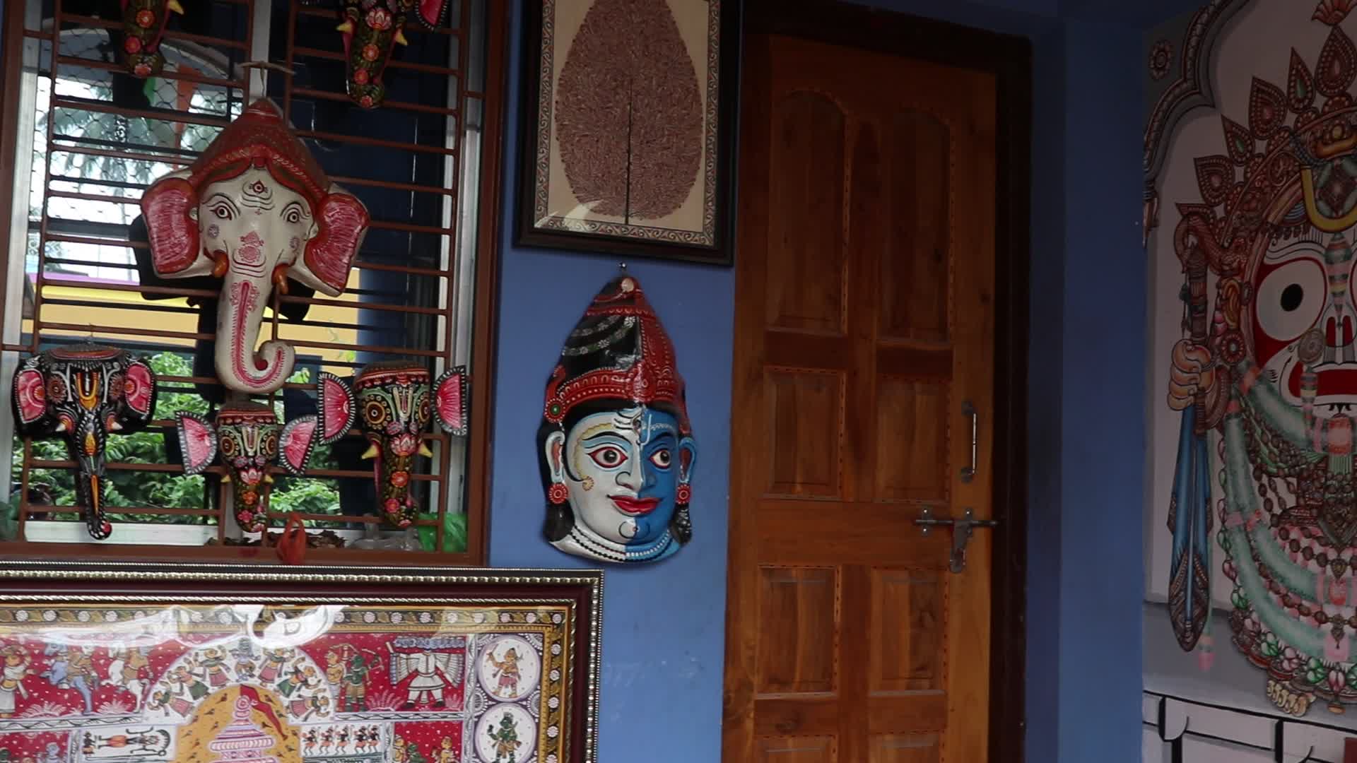 Raghurajpur heritage handicraft village in Odisha , India.