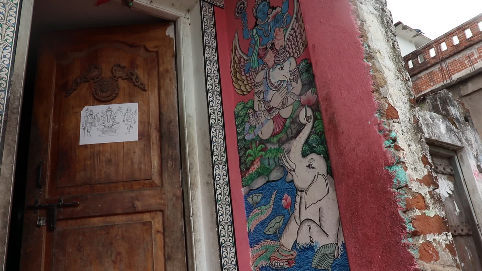 Raghurajpur heritage handicraft village in Odisha , India.