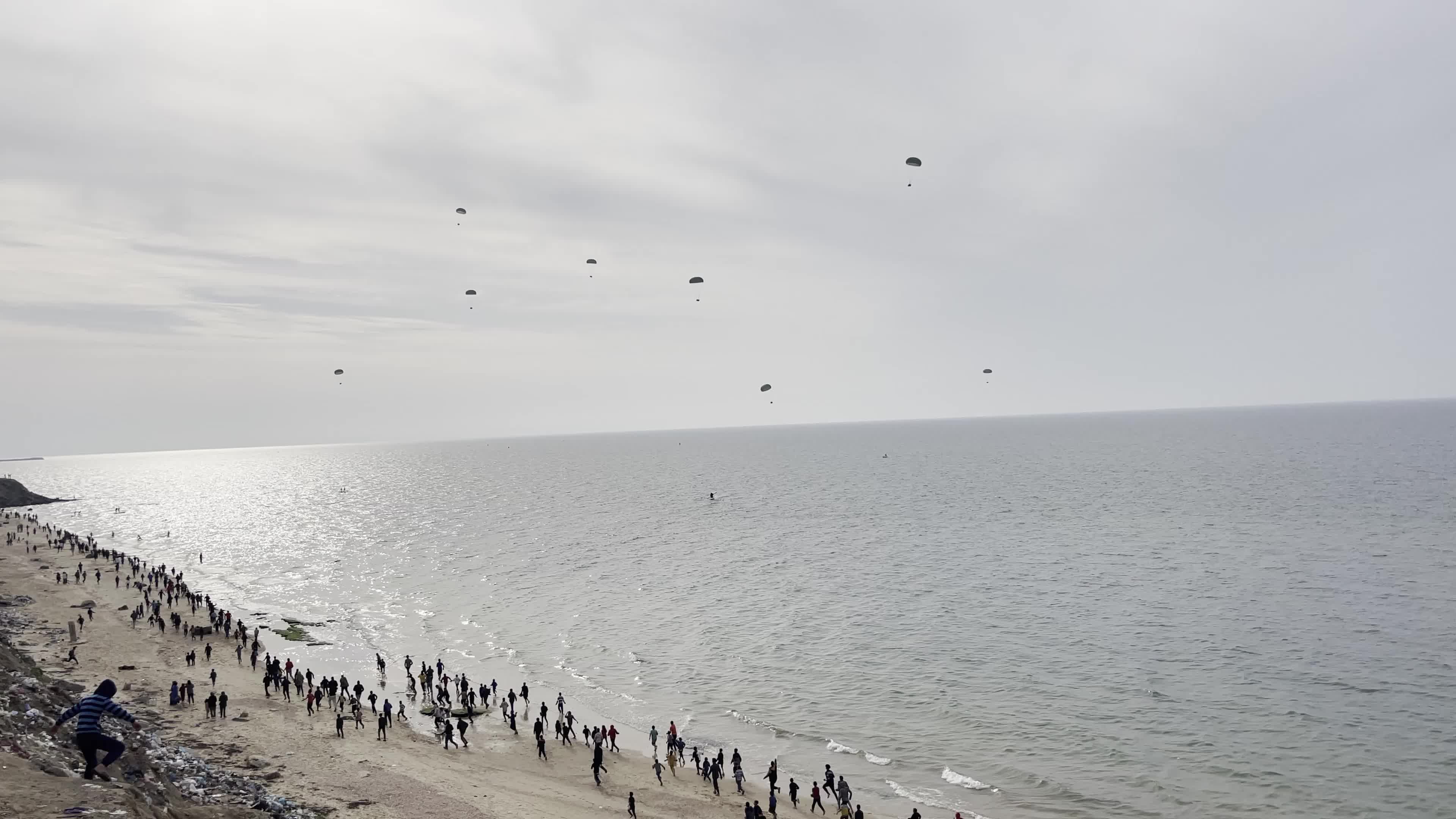 Jordan and France Airdrop Food and Other Aid Into Gaza