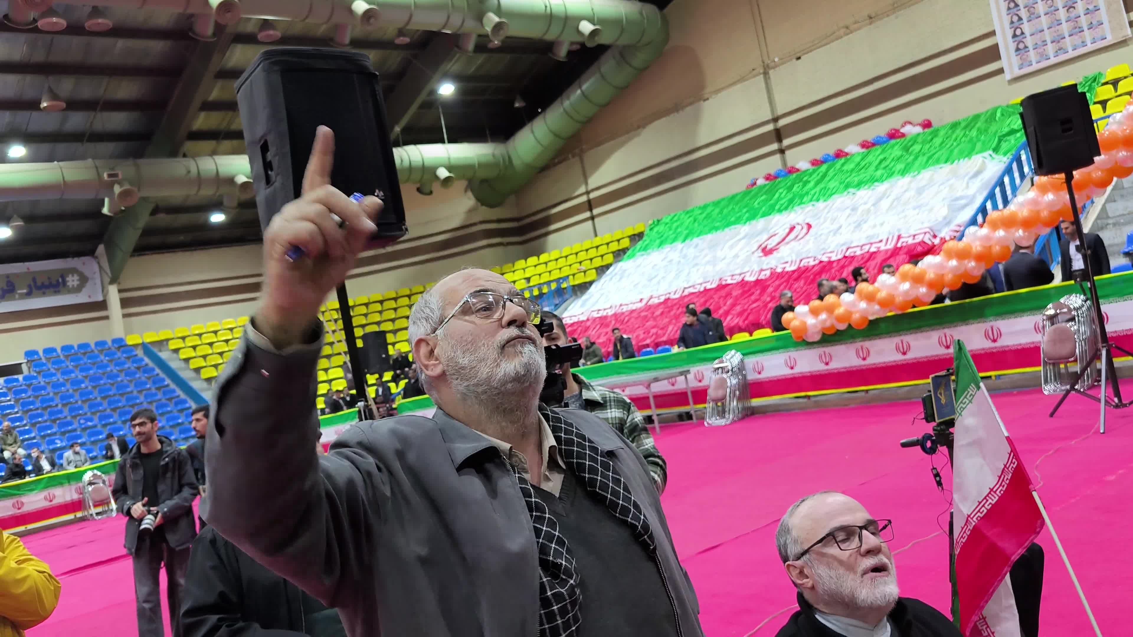 Electoral campaign for Iranian conservative politician, Hamid Rasaee, in Tehran