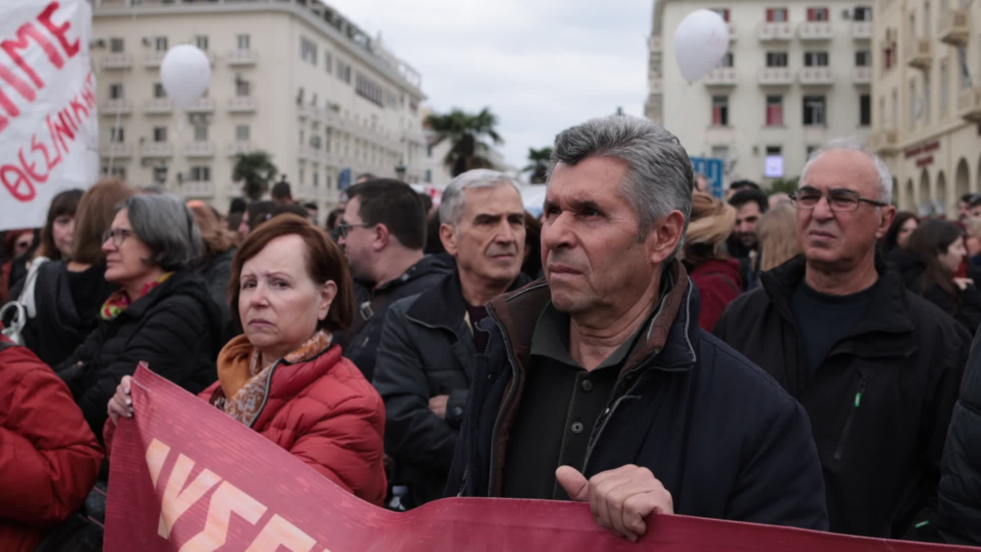 Protest during a 24-hour nationwide strike in Thessaloniki
