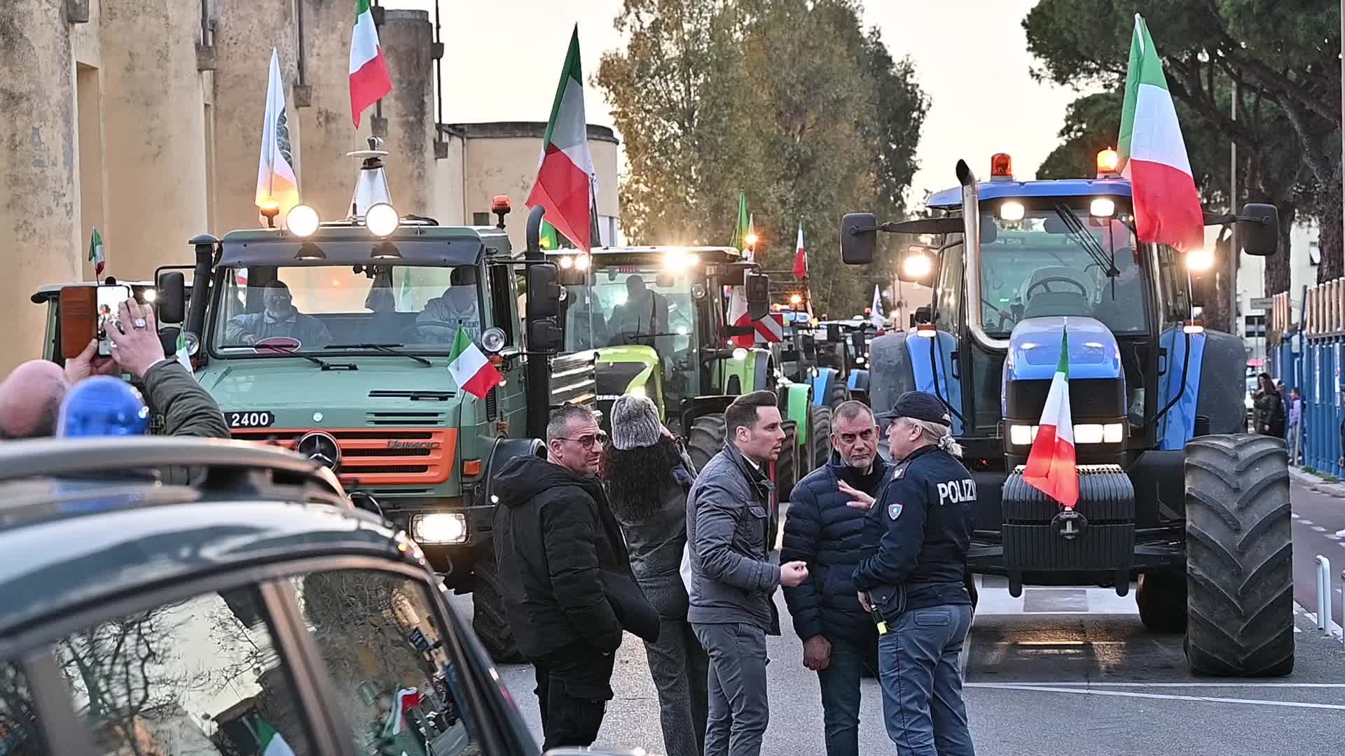 Farmers protest with tractors