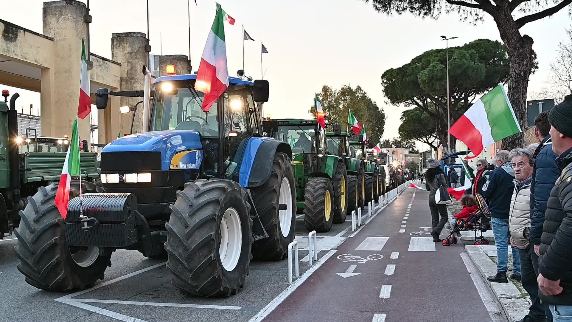 Farmers protest with tractors