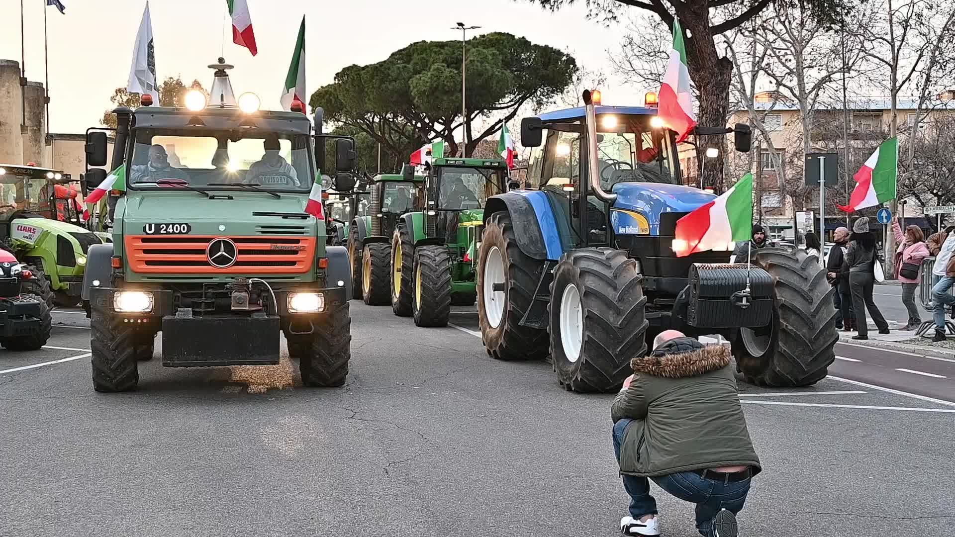 Farmers protest with tractors