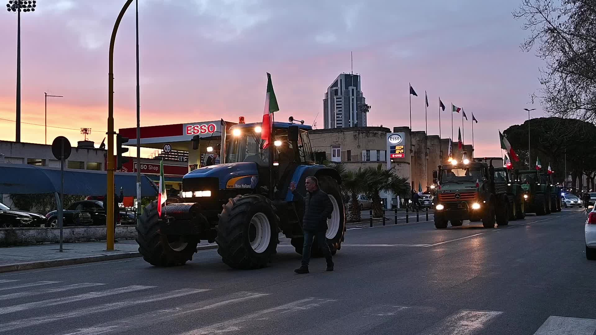 Farmers protest with tractors