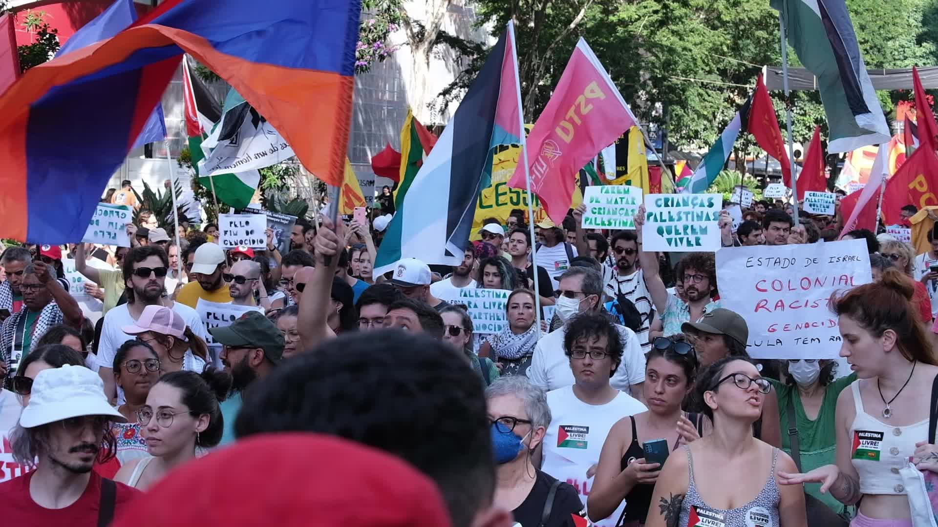 Demonstration In Support Of Palestine in Sao Paulo, Brazil