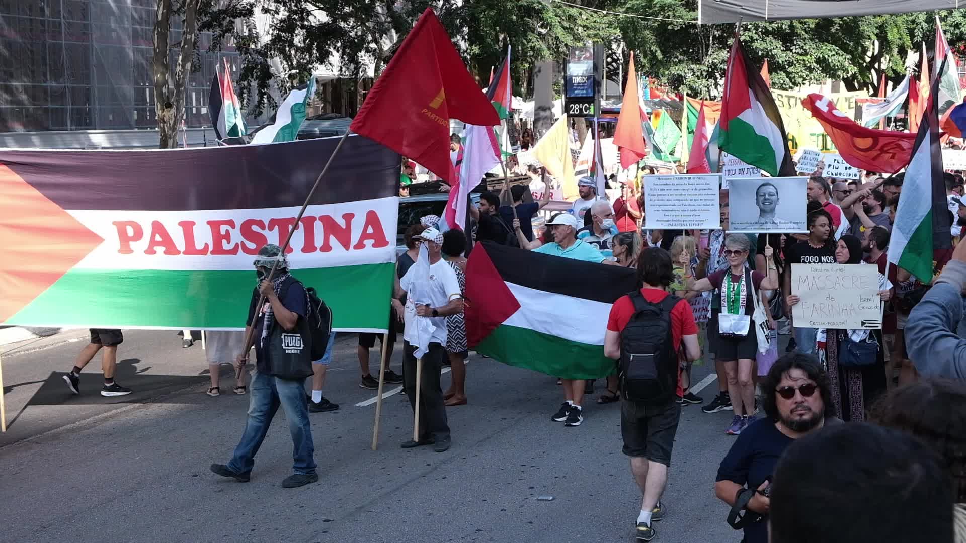 Demonstration In Support Of Palestine in Sao Paulo, Brazil