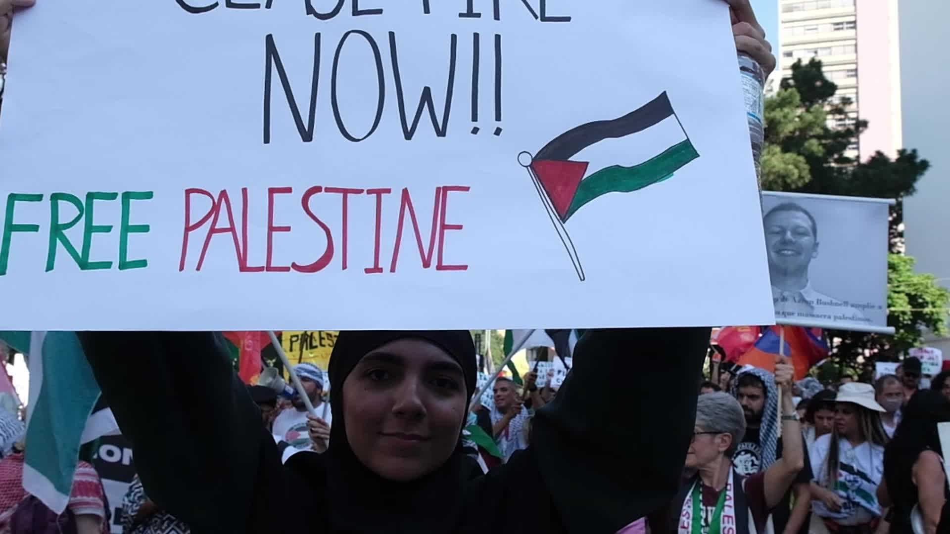 Demonstration In Support Of Palestine in Sao Paulo, Brazil